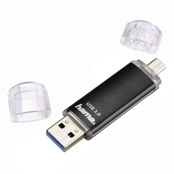 hama USB-Stick Laeta Twin schwarz 128 GB, 1 St.