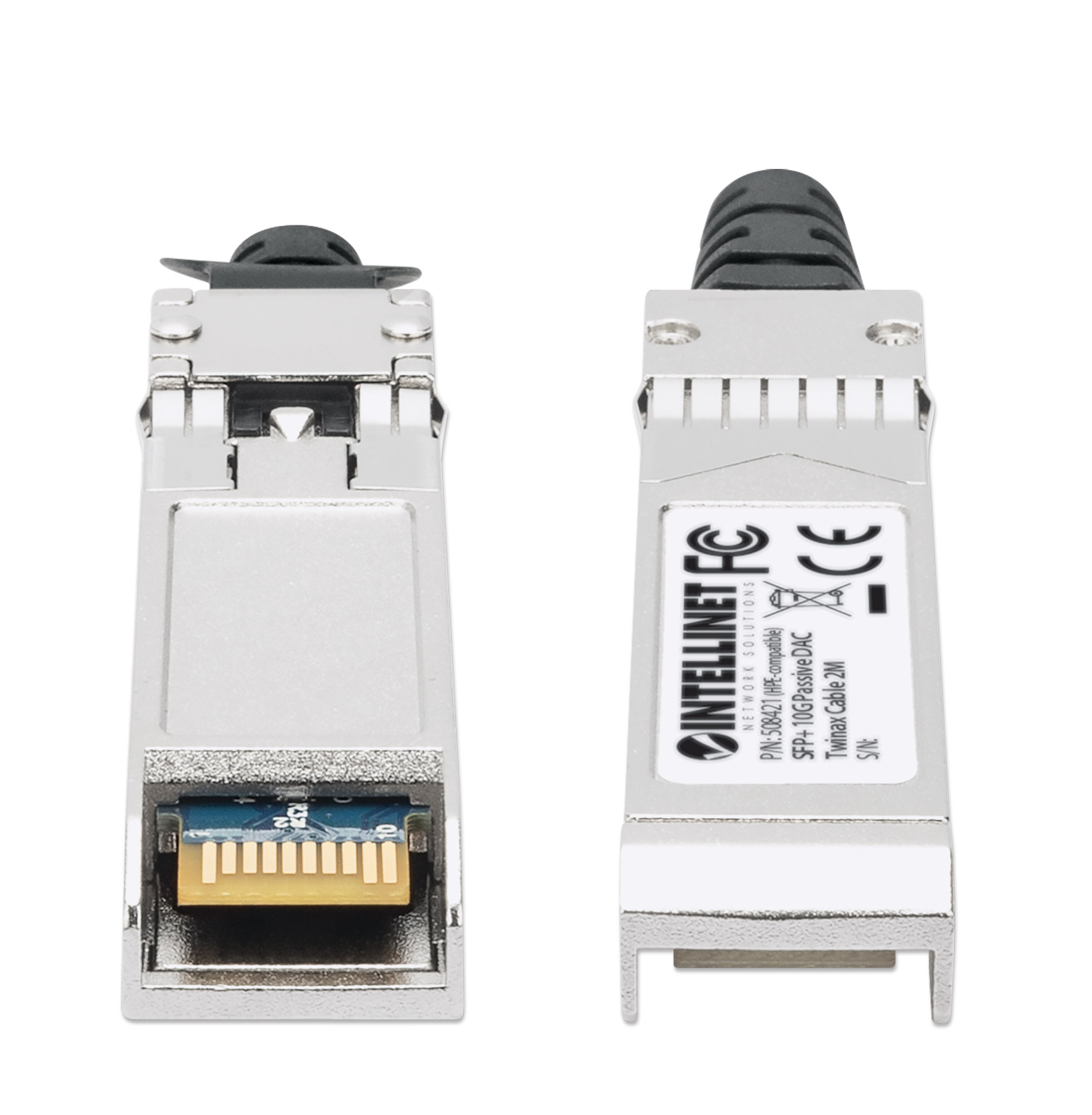 INTELLINET SFP+ 10G Passives DAC Twinax-Kabel SFP+ auf SFP+ 2 m HPE-kompatibel Direct Attach Copper AWG 30 schwarz