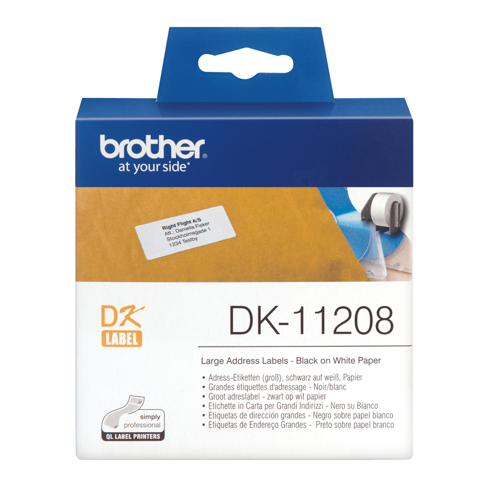 DK SINGLE LABLE ROLLS F/ QL-500/550 400PCS/RL 38X90MM