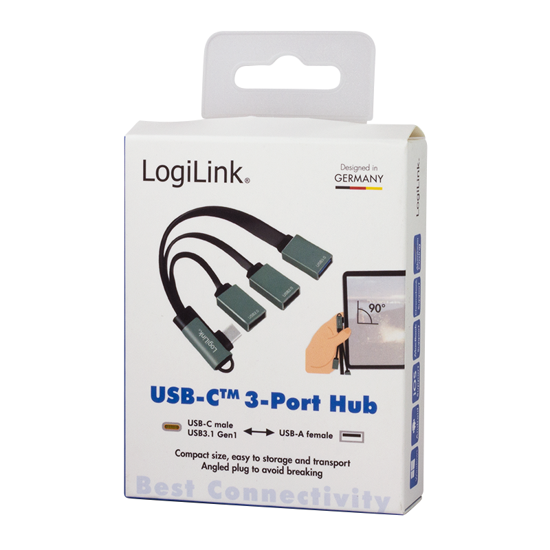 Logilink USB-HUB 3-Port,2xUSB2.0AF + 1xUSB3.0AF,gewink.Steck