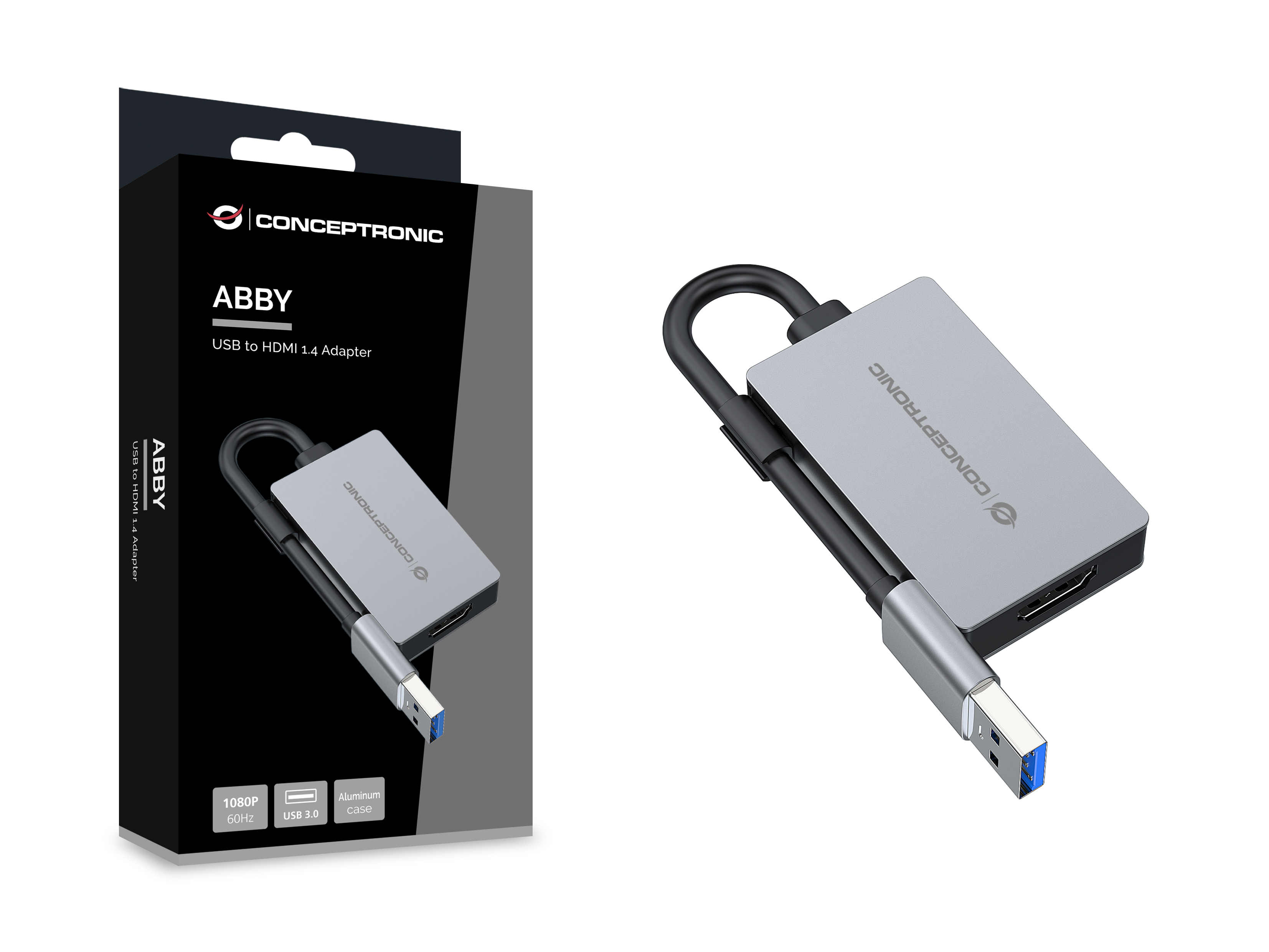 CONCEPTRONIC Adapter USB-A3.2->HDMI1.4 1080/60Hz 0.16m gr