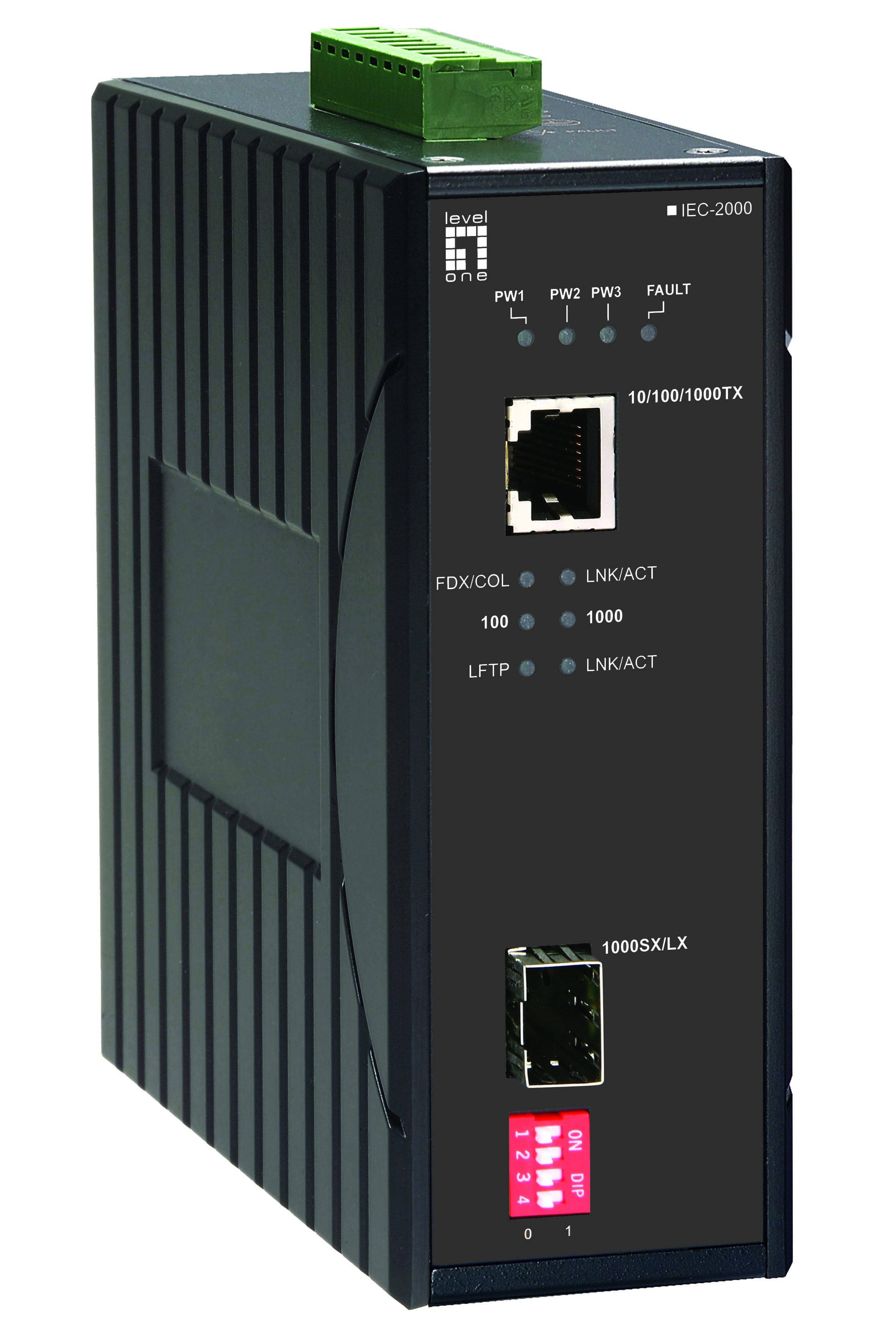 LevelOne Media Konverter RJ45->SFP GE IP30 Industrial