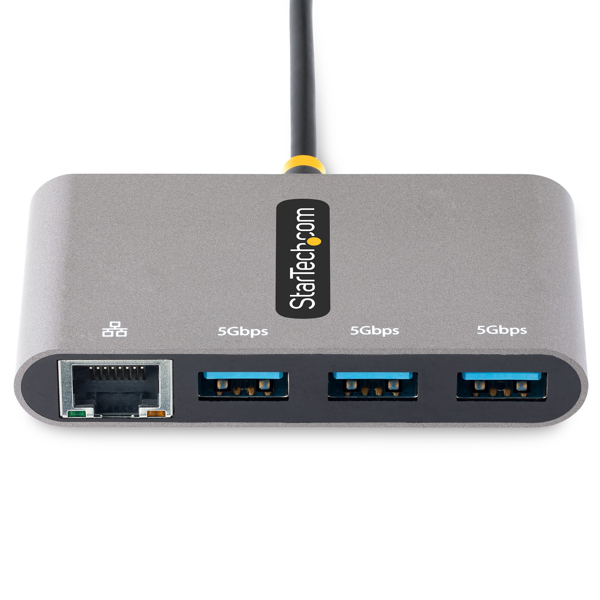 3-PORT USB-C HUB WITH GIGABIT ETHERNET PORTABLE LAPTOP HUB
