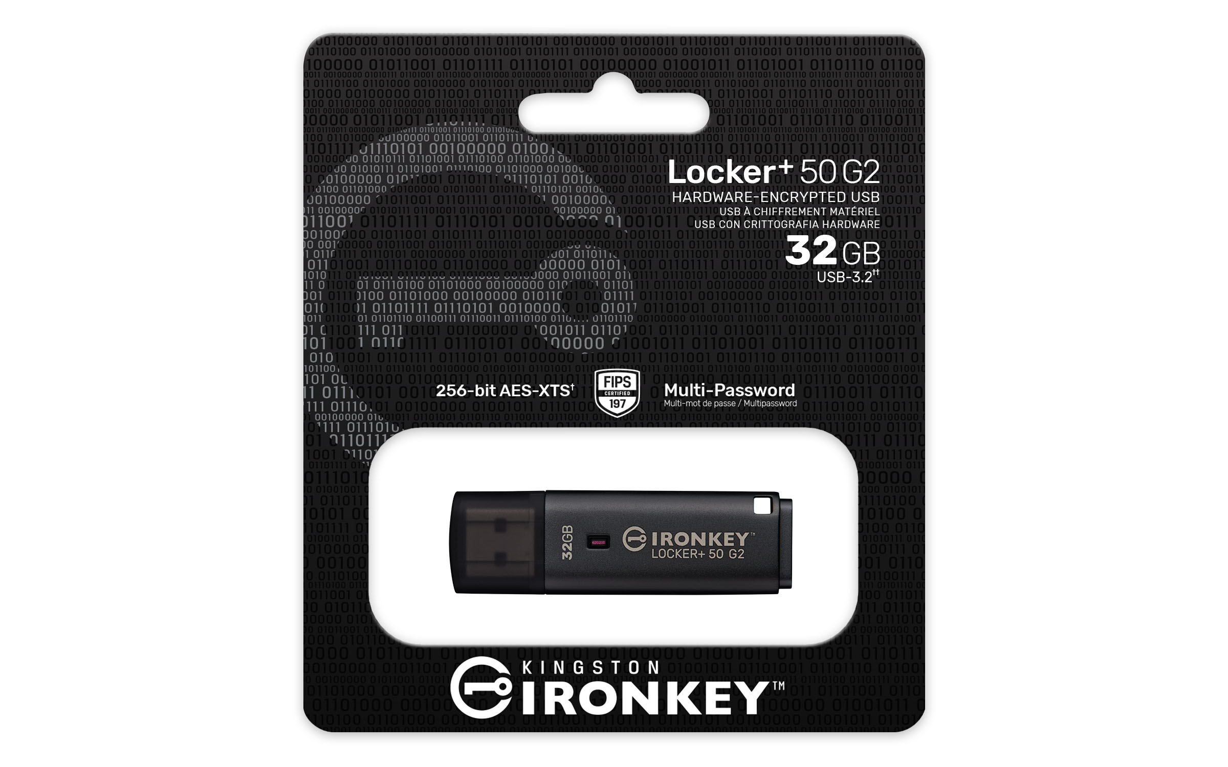 KINGSTON 32GB IronKey Locker Plus 50 G2 FIPS 197 AES-256