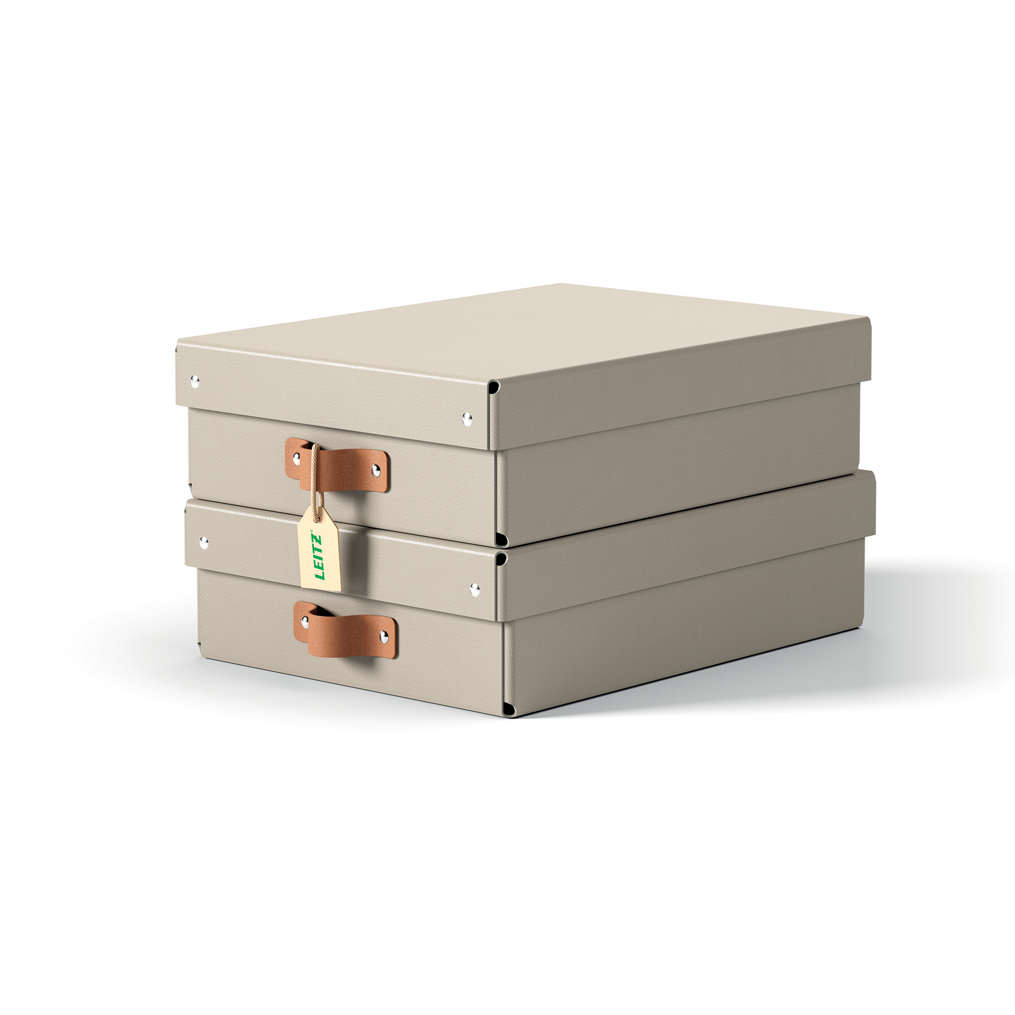 LEITZ Puro Aufbewahrungsboxen 8,0 l beige 27,0 x 37,0 x 10,0 cm, 2 St.