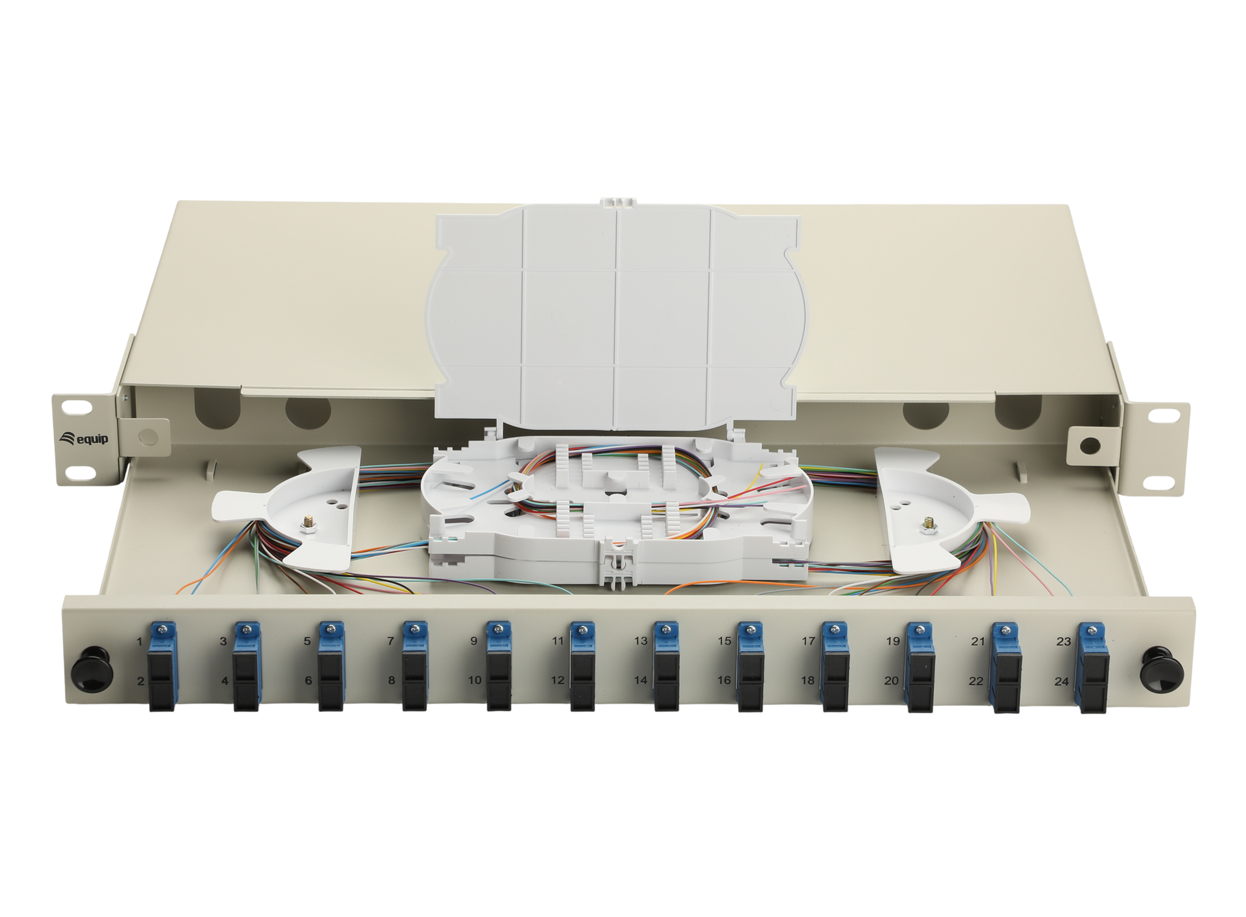 Equip LWL-Spleißkasten 12-Port SC-Duplex OS2 1U komplett gr