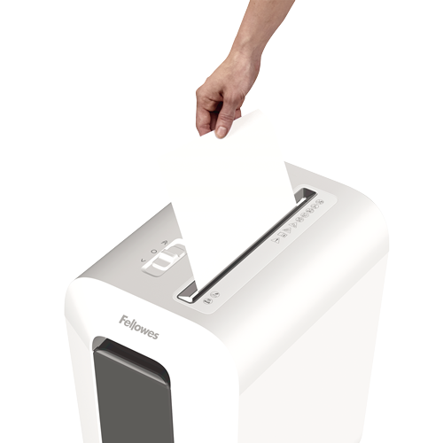 Fellowes Powershred LX65 Aktenvernichter mit Partikelschnitt P-4, 4 x 40 mm, bis 10 Blatt, weiß