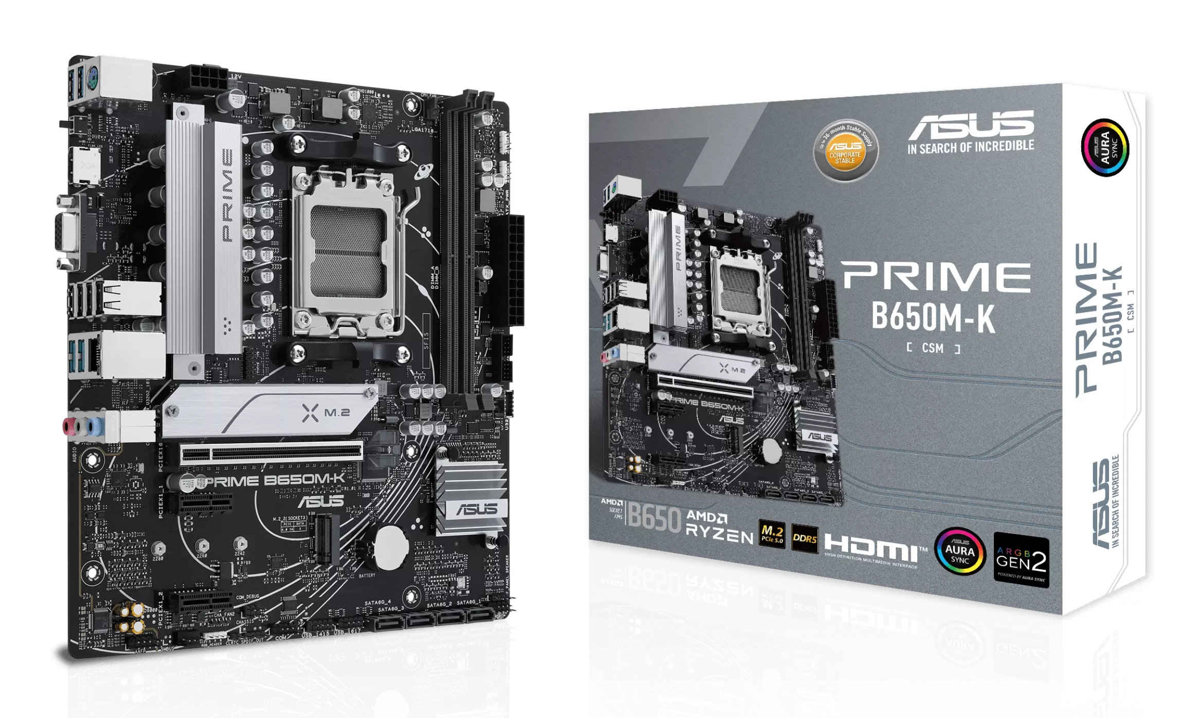 ASUS PRIME B650M-K AM5 4xDDR5 mATX MB 4xSATA 2xM.2