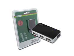DIGITUS USB-Hub 4-Port 2.0->4xA2.0 m.Netzteil schwarz