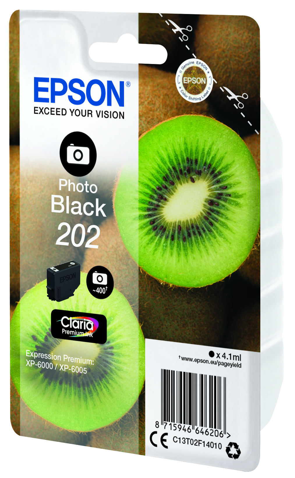 EPSON 202/T02F14 (Kiwi) Foto schwarz Druckerpatrone