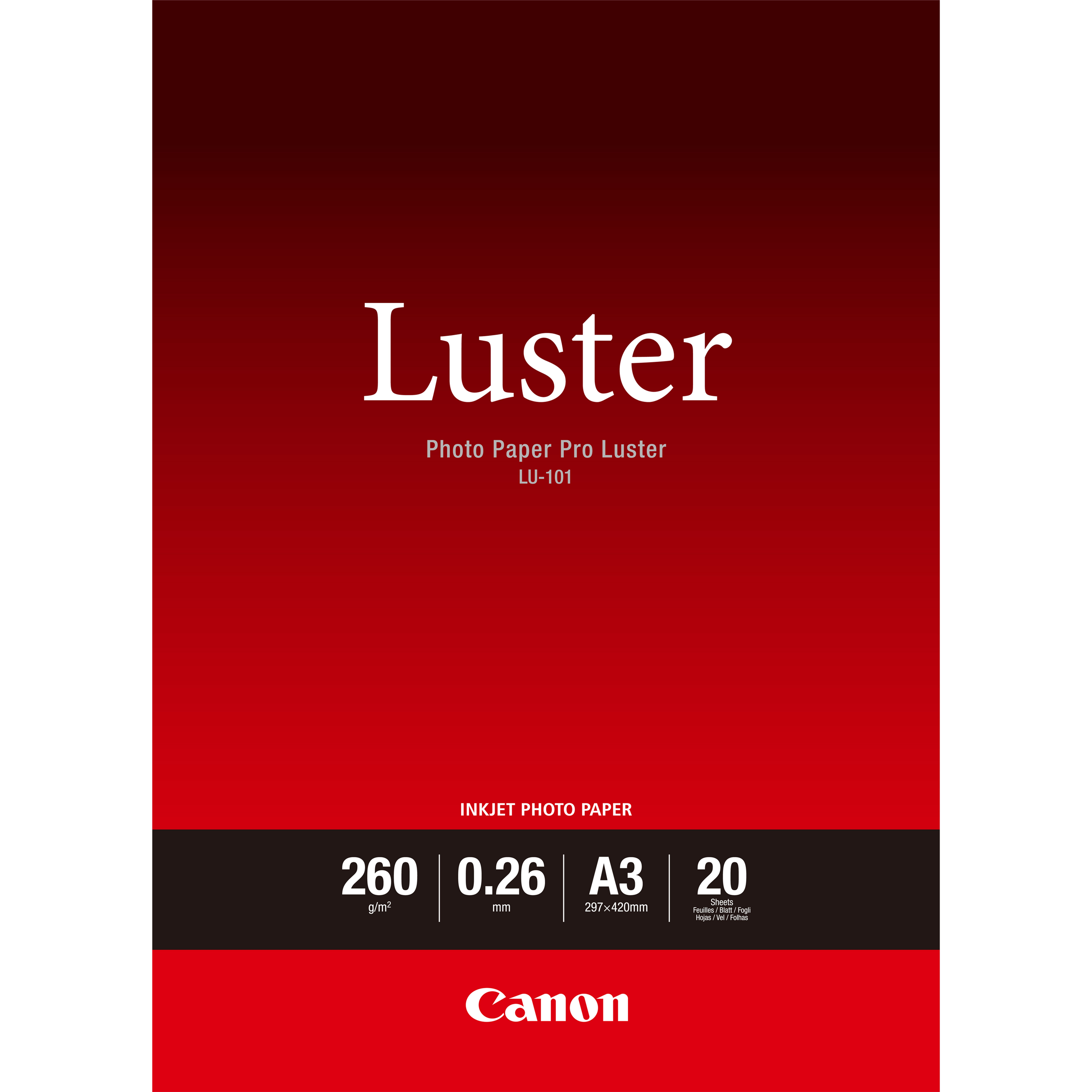 CANON 260g/m2 A3 20 Blatt 1er-Pack luster paper