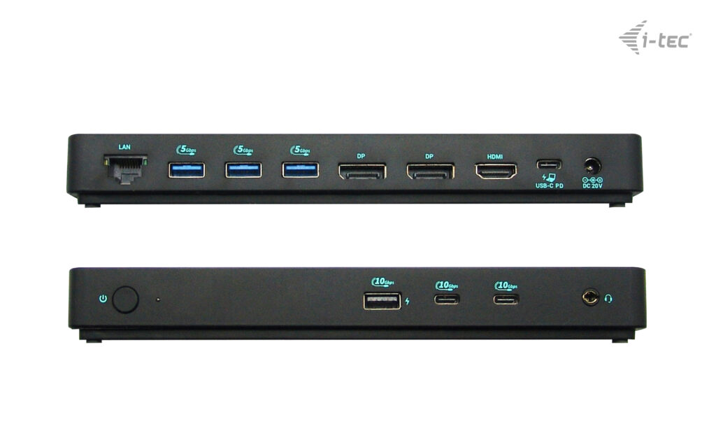 I-TEC USB-C Triple 4K Display Docking Station Gen2 2xDP 1xHDMI 1xGLAN 3xUSB 3.2 Gen1 1xUSB 3.2 Gen2 2xUSB-C Gen2 1xAudio/Mic PD100W
