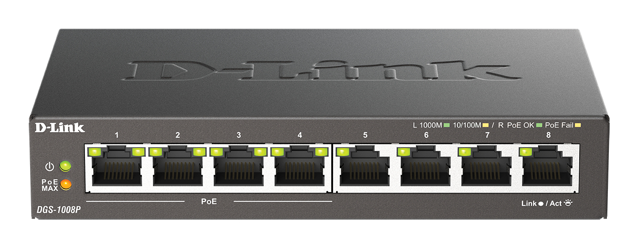 8-PORT 10/100/1000 LAYER2 POE SWITCH 802.3AF
