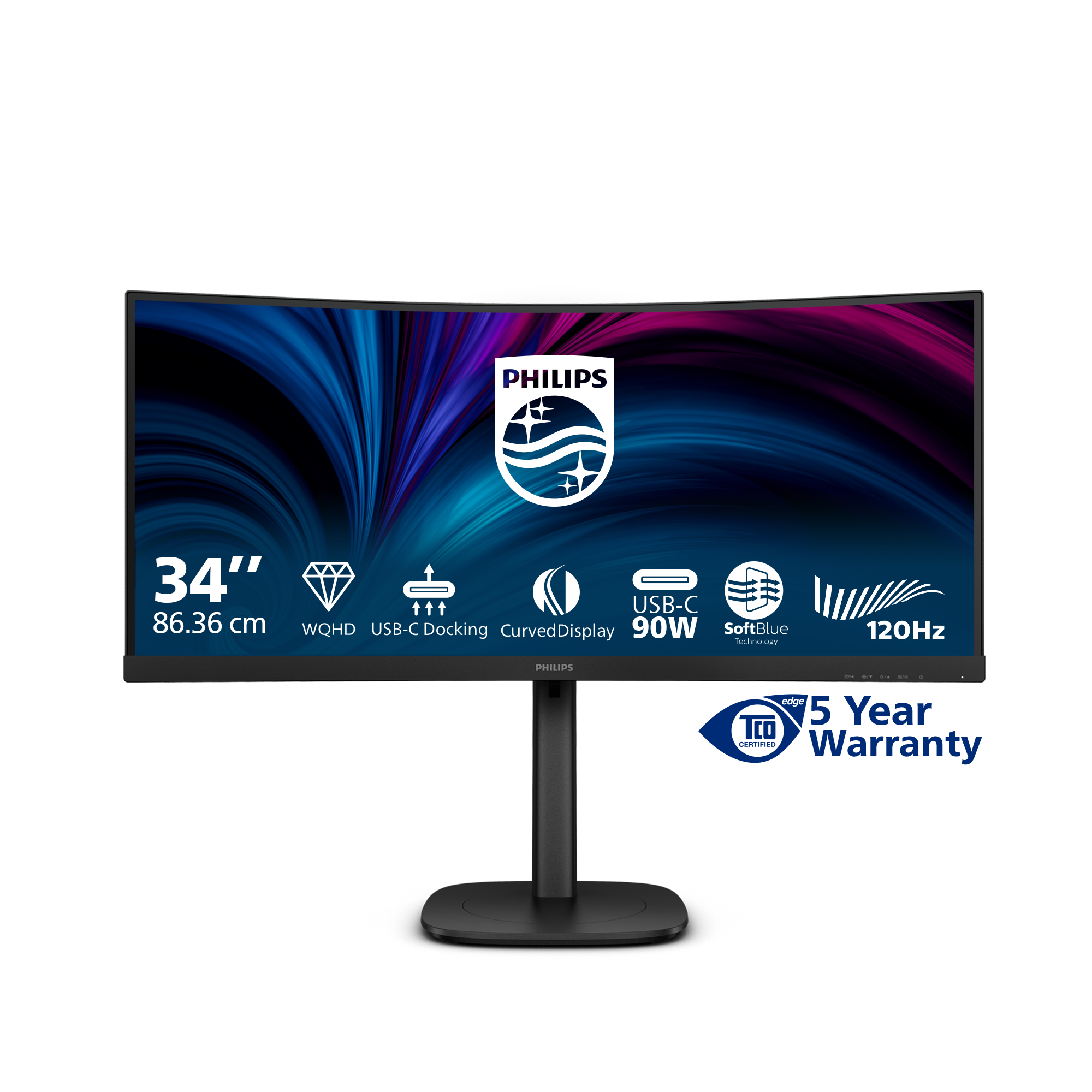 Philips 86,4cm (34,0) 34B2U3600C 21:09 HDMI+DP+USB-C black