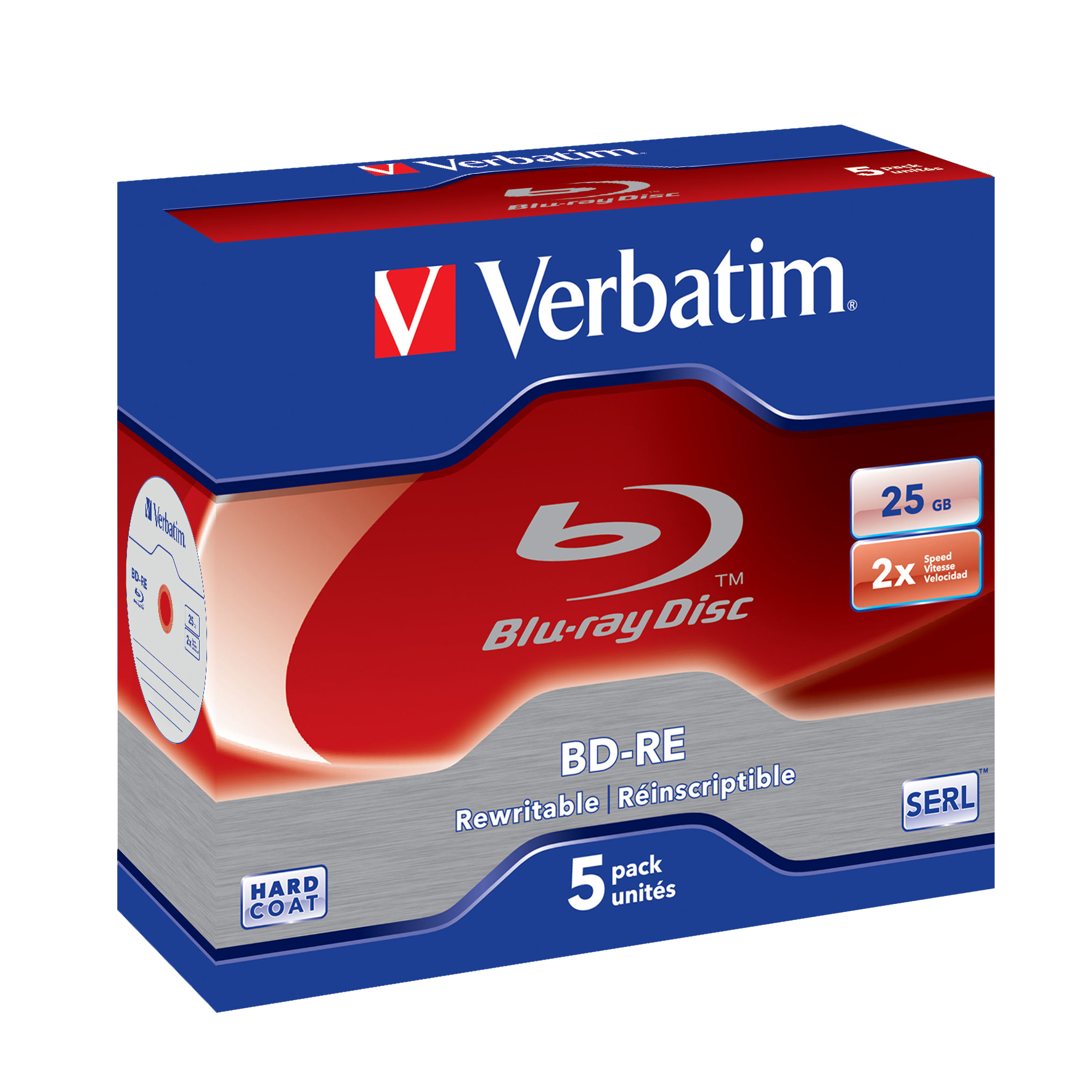 verbatim Blu-ray BD-RE 25 GB wiederbeschreibbar, 5 St.