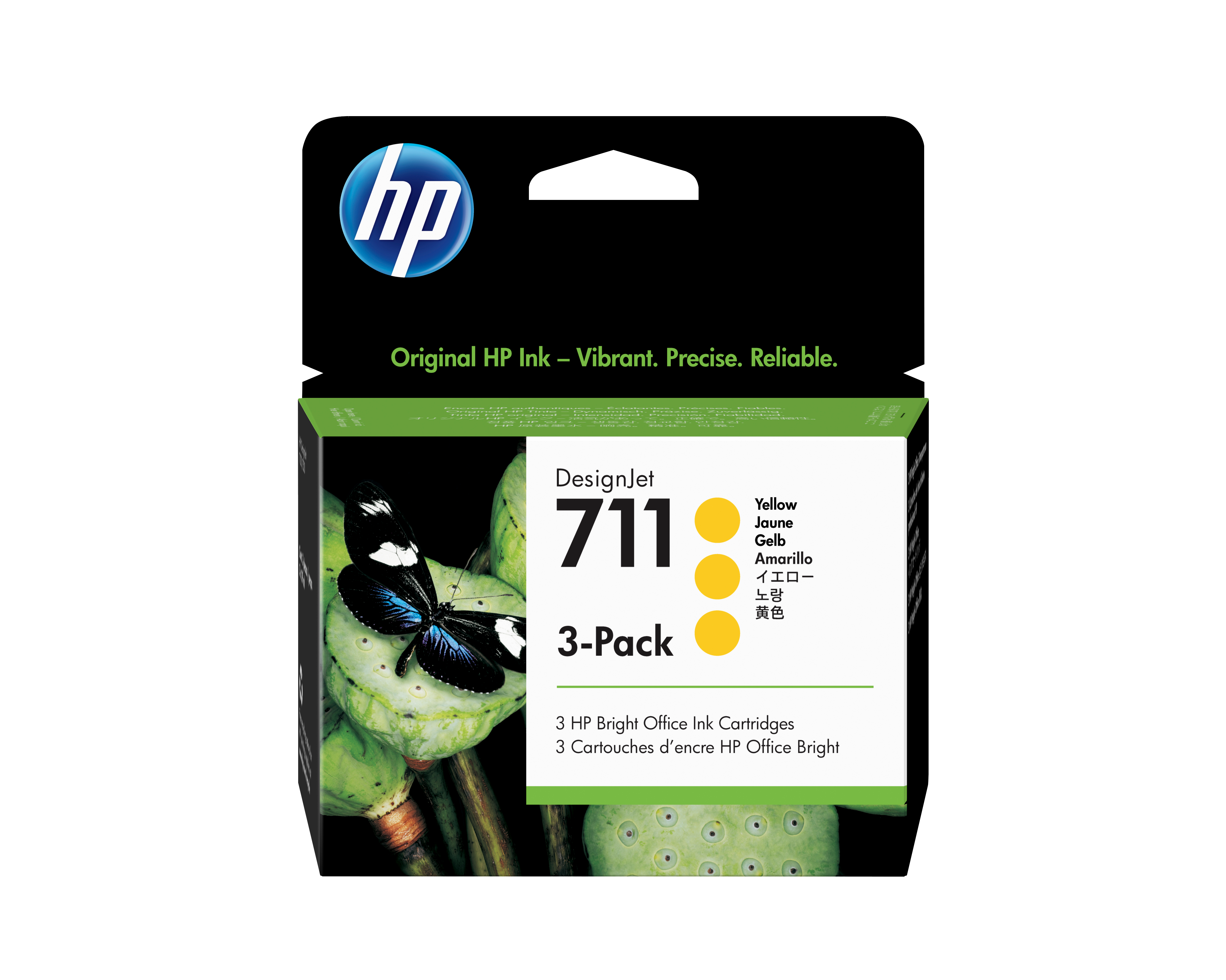 HP 711(CZ136A) gelb Druckerpatronen, 3er-Set