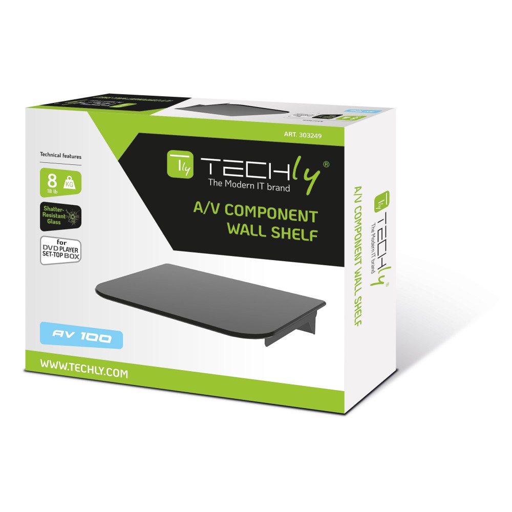 Techly Ablage aus Sicherheitsglas