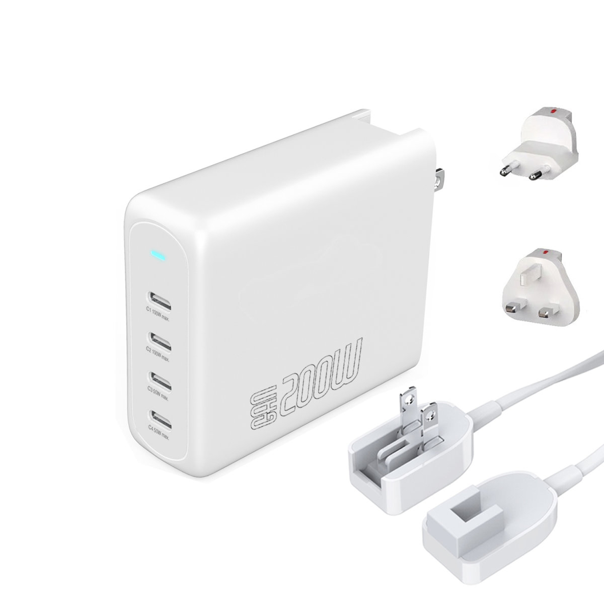LADEGER. GAN FLEX PRO 200W 4 USB-C WEI TRAVEL EDITION