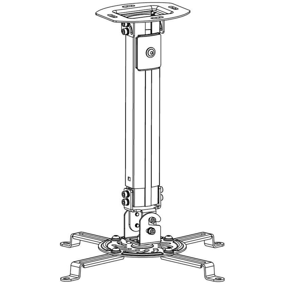 TECHLY Deckenhalterung fuer Beamer silber ausziehbar 54-90cm