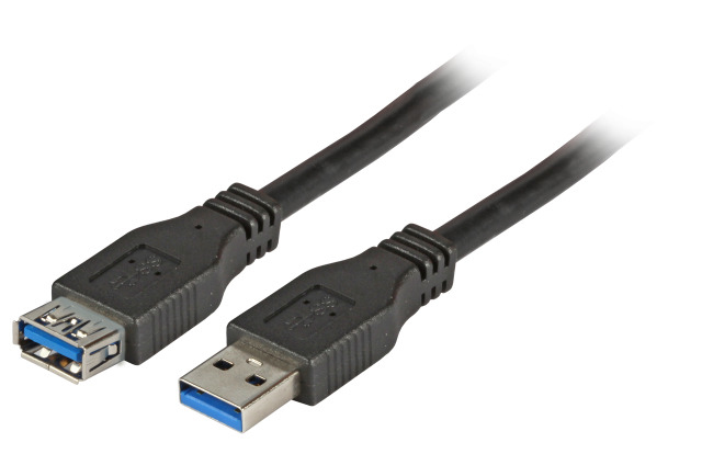 EFB USB3.0 Verlängerungskabel A-A St-Bu 5,0m schwarz Premium
