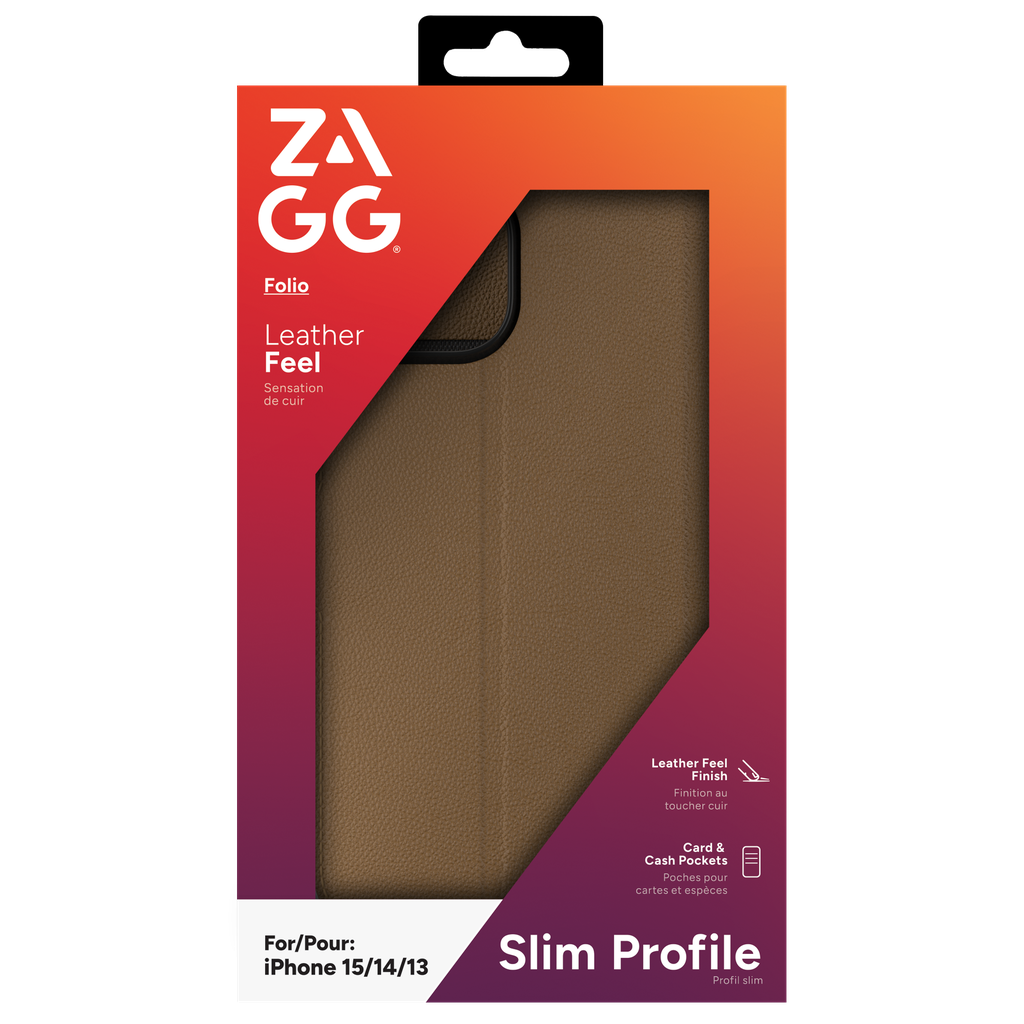 CASES FOLIOIPHONE 16E/15/14/13 BROWN