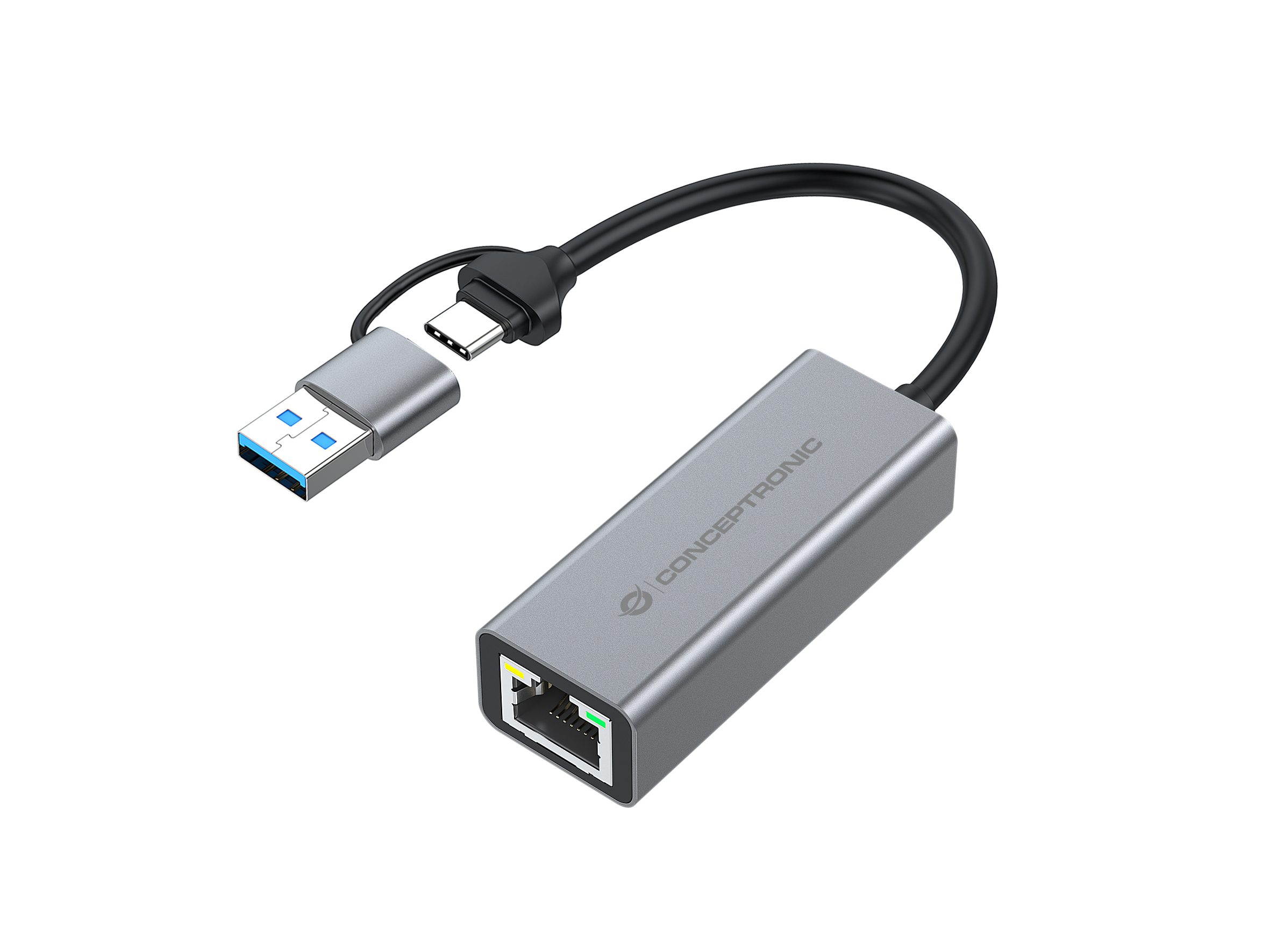 CONCEPTRONIC Adapter USB-C/-A3.0->GbE 5Gbs 0.18m gr