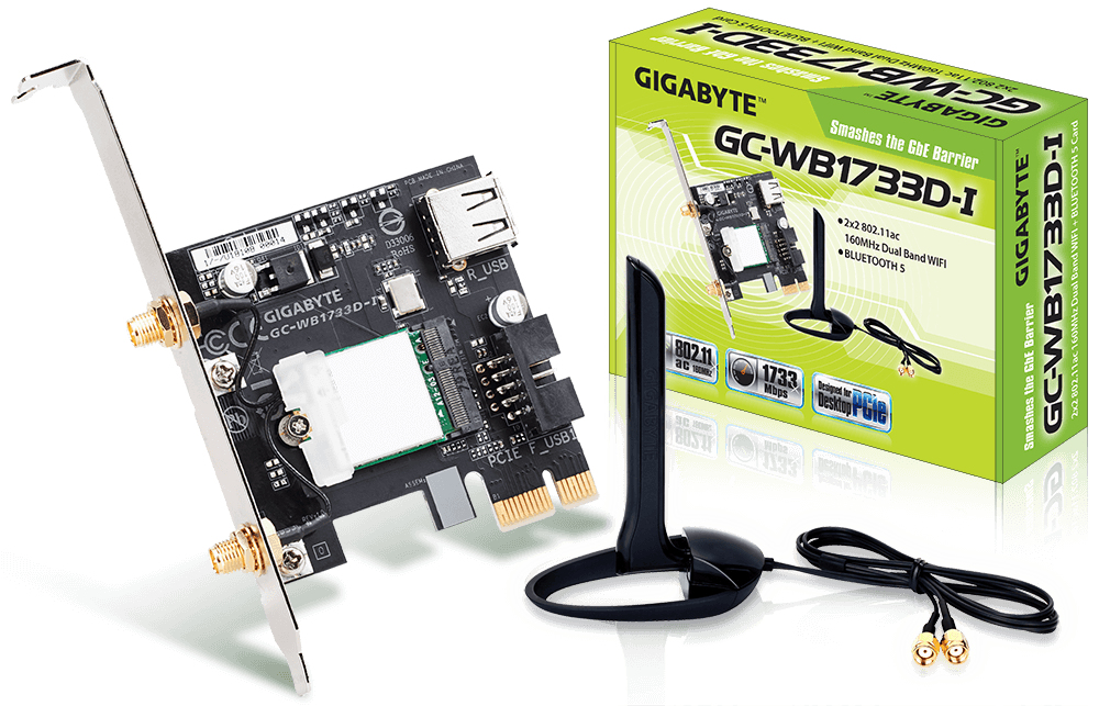 GIGABYTE WiFi and Bluetooth card Intel Wireless-AC 9260 included