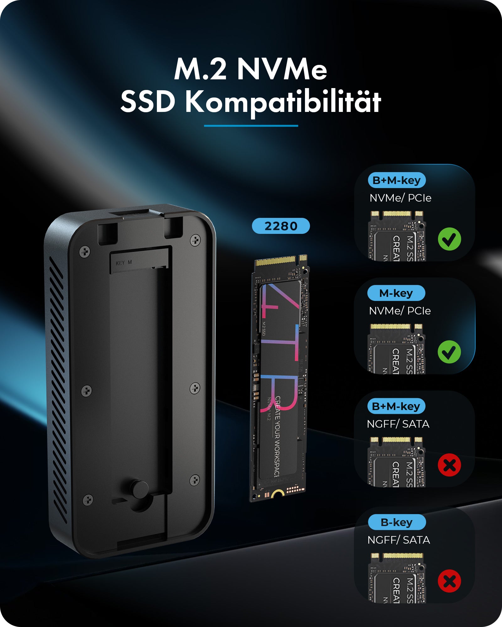Geh. IcyBox NVMe M.2 SSD mit Thunderbolt 5 Technologie