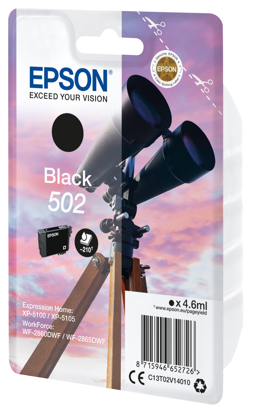 EPSON 502/T02V14 (Fernglas) schwarz Druckerpatrone