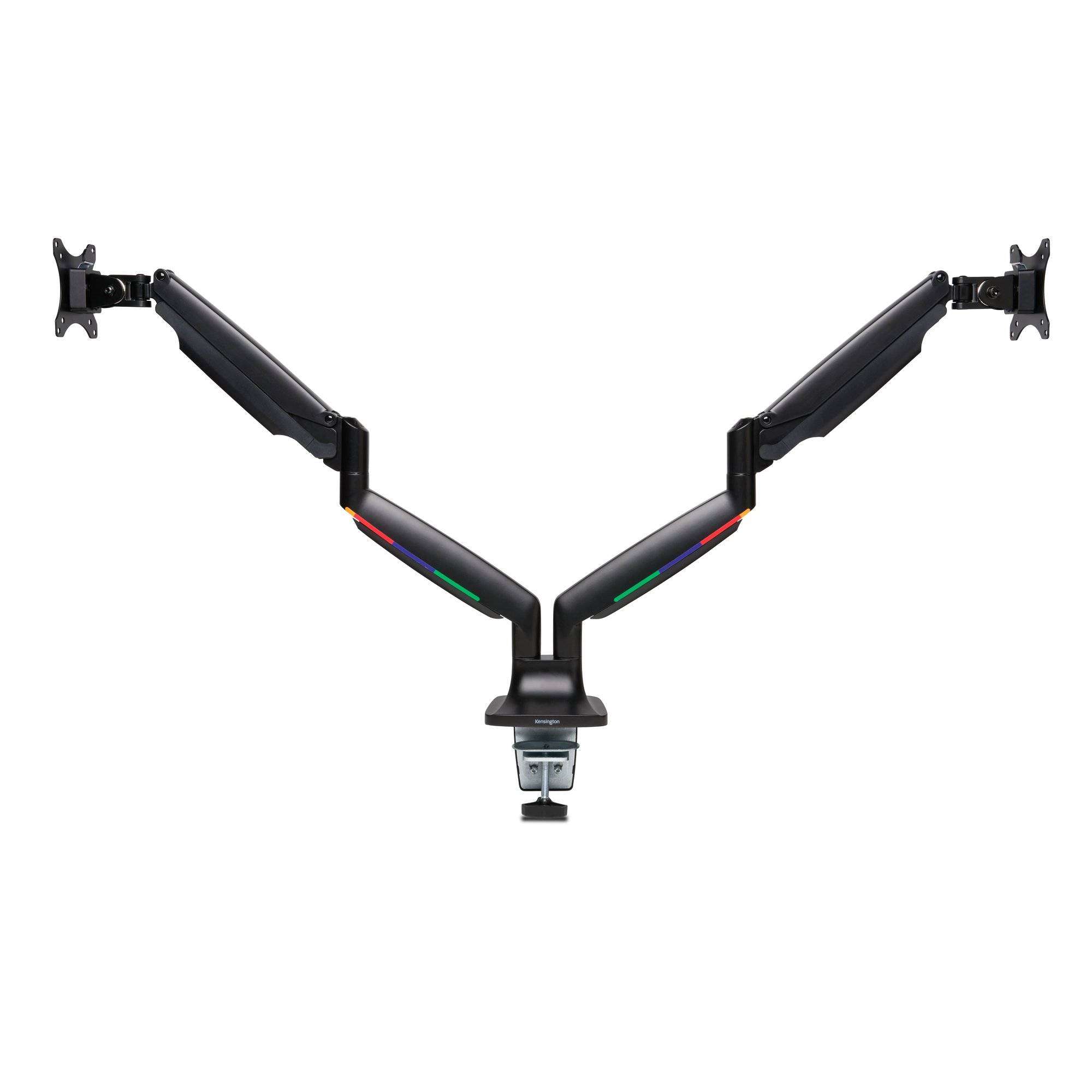 ONE-TOUCH DUAL MONITOR ARM HEIGHT ADJUSTABLE BLACK