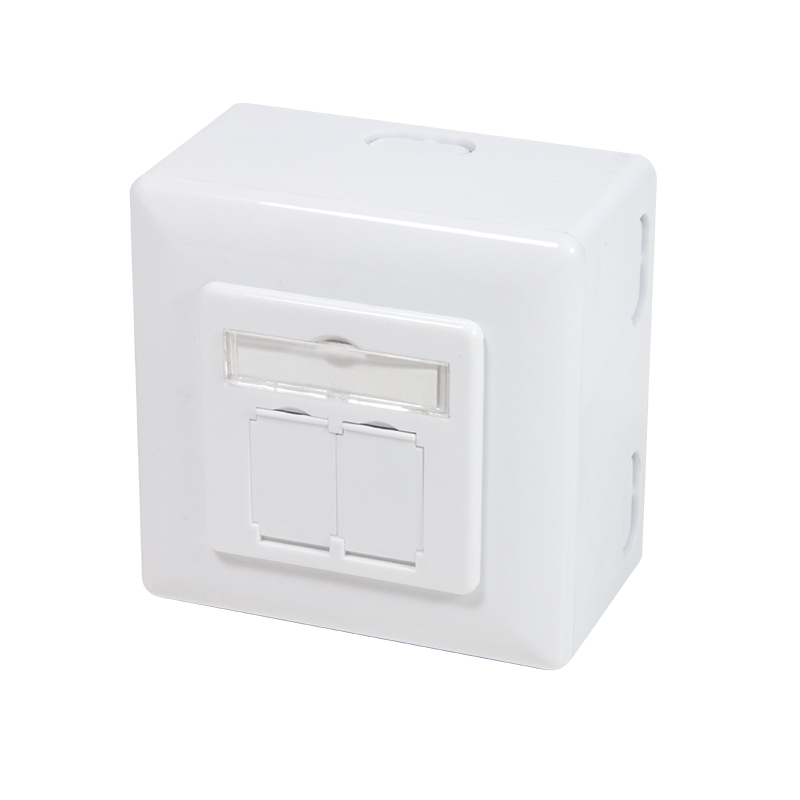 Logilink CAT 6 Auf und Unterputzdose vollgeschirmt RAL 9003