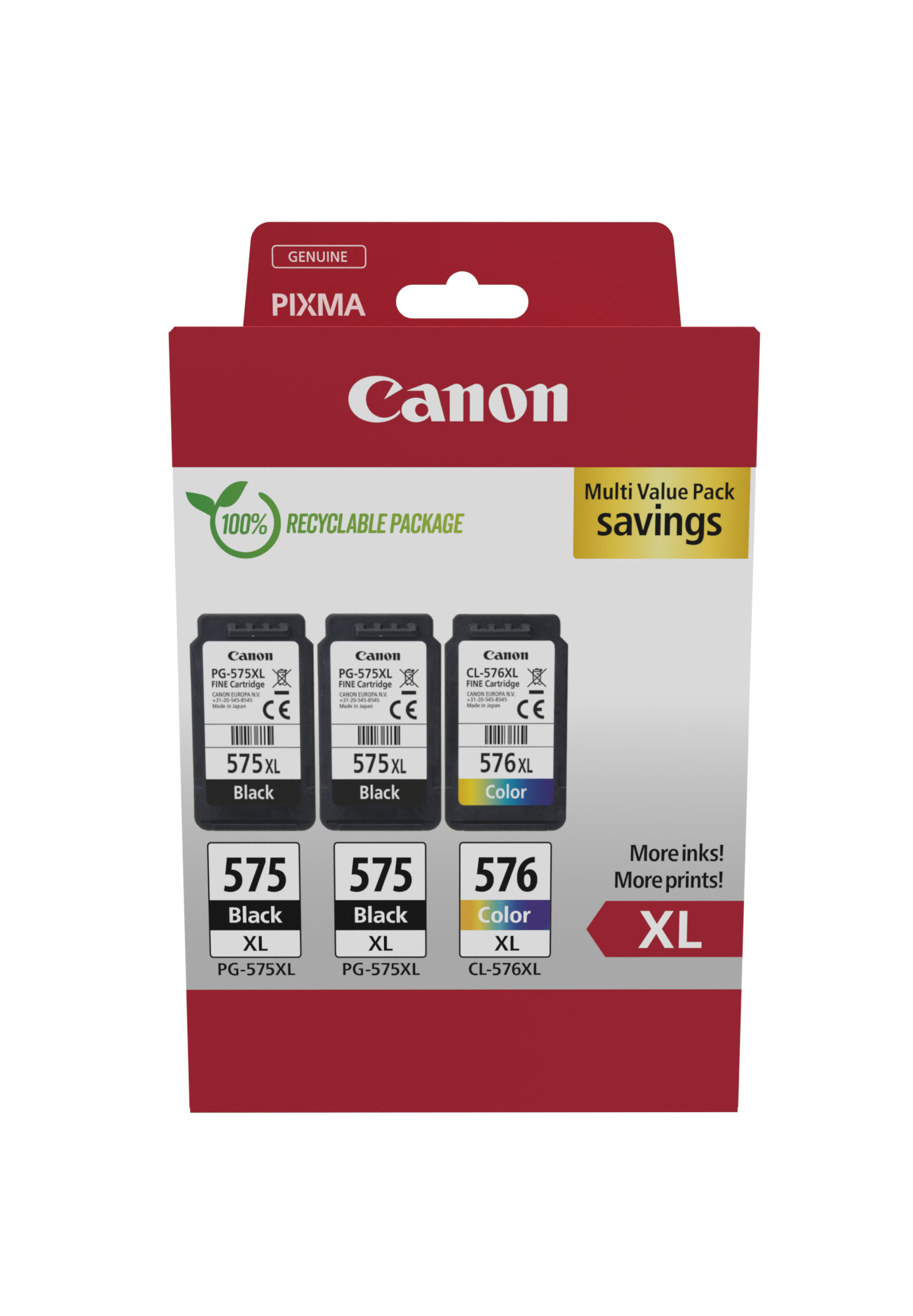 Canon PG-575XLx2/CL-576XL schwarz, color Druckköpfe, 3er-Set