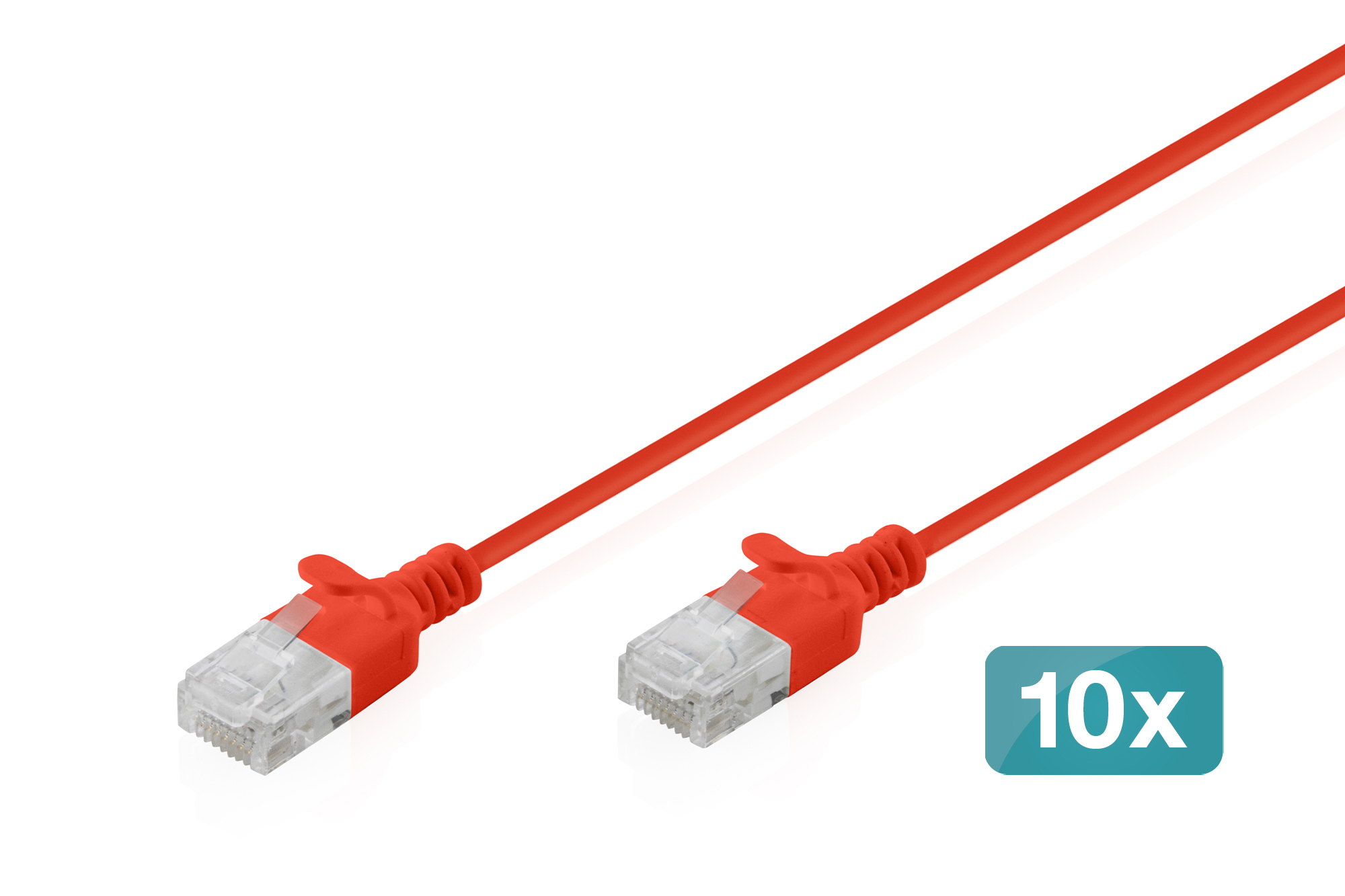 CAT6 U/UTP SLIM PA 10X2M RED 10X 2M LSZH AWG 32/7 RED