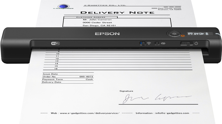 EPSON WorkForce ES-60W Sheetfed scanner Contact Image Sensor CIS A4 600x600dpi 300scans/d USB 2.0 Wi-Fi