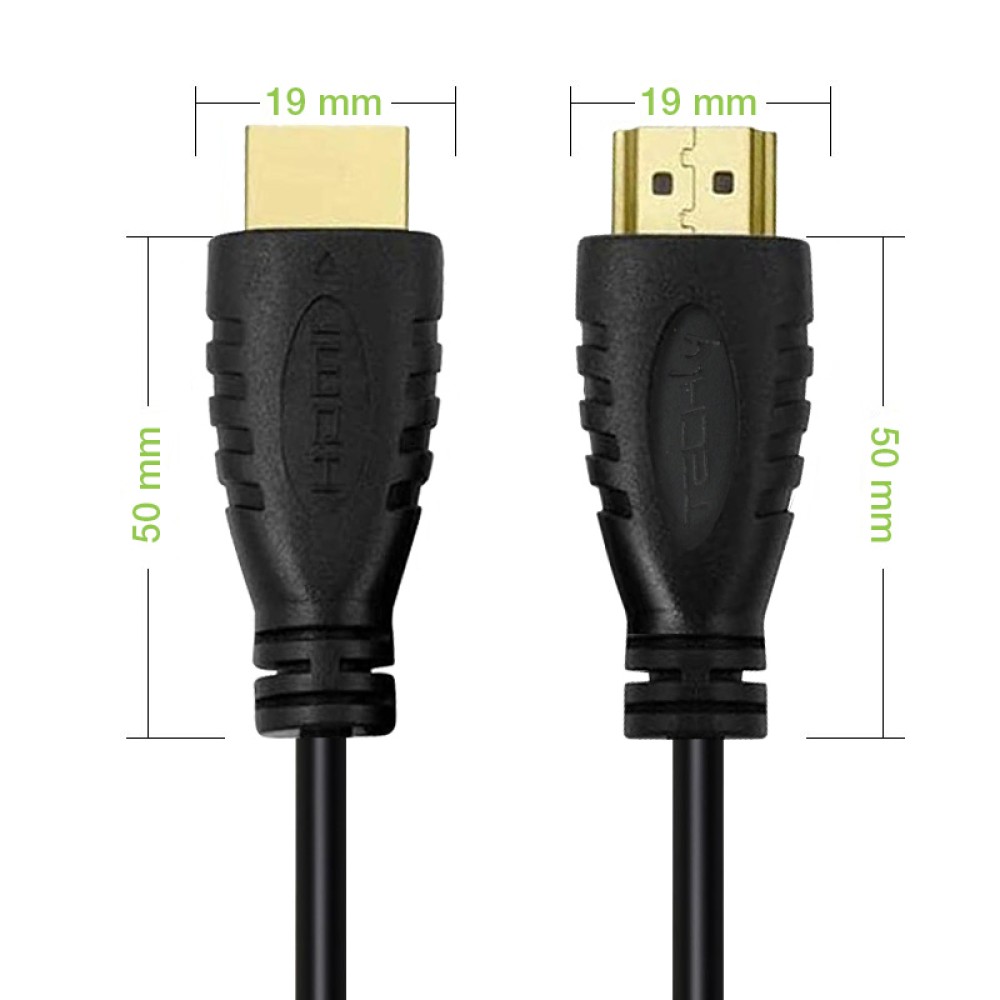 TECHLY HDMI 4K 60Hz High Speed Anschlusskabel 3m schwarz mit Ethernet mit 2x19polige vergoldete HDMI Stecker