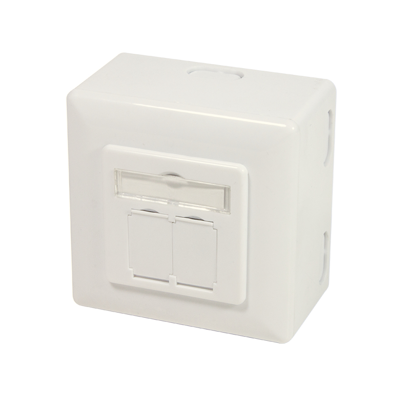 Logilink CAT 6A Auf und Unterputzdose vollgeschirmt RAL 901