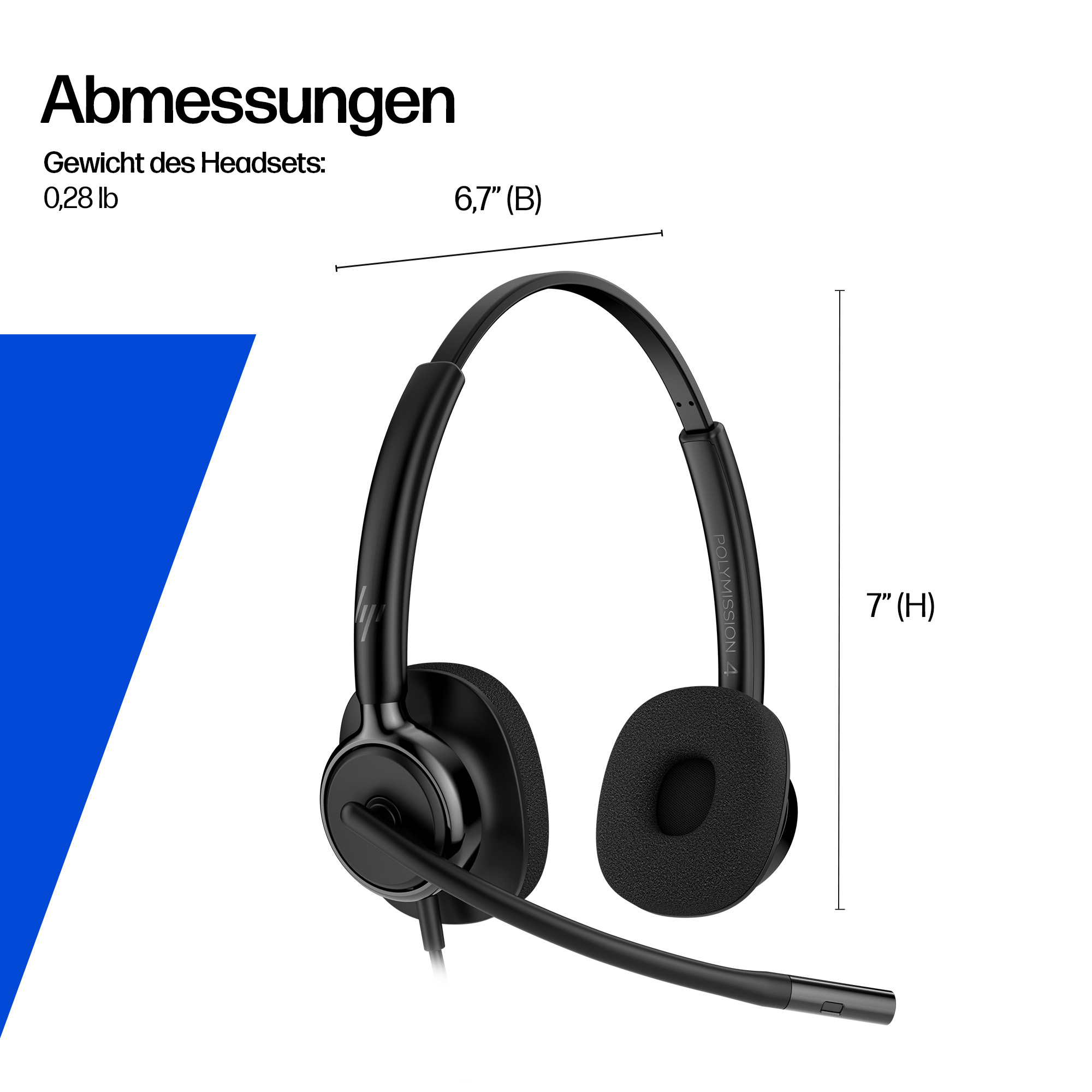 HP Poly Mission 425 Stereo USB Wired Headset Classic Bulk WW