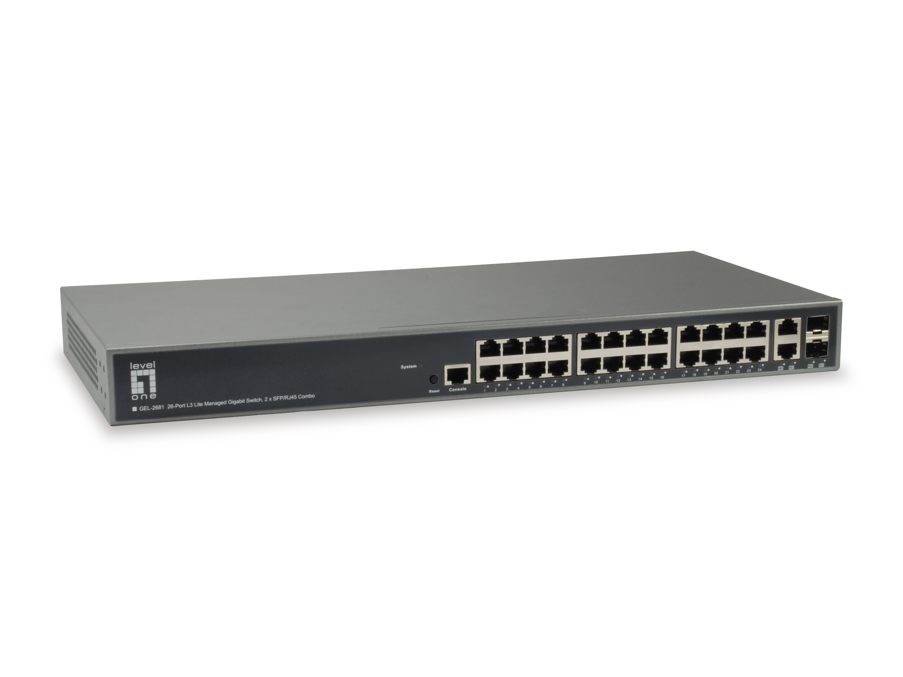 LevelOne Switch 24x GE GEL-2681 2xGSFP 19