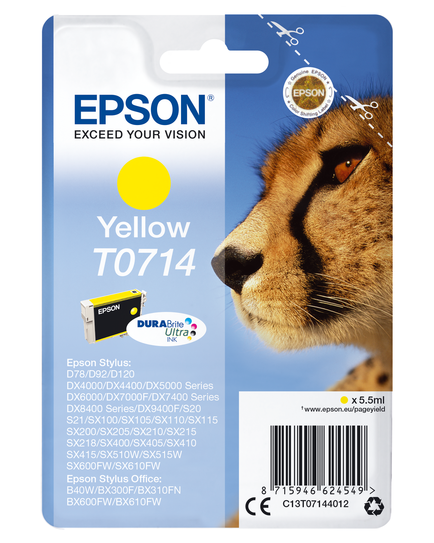 EPSON T0714 (Gepard) gelb Druckerpatrone
