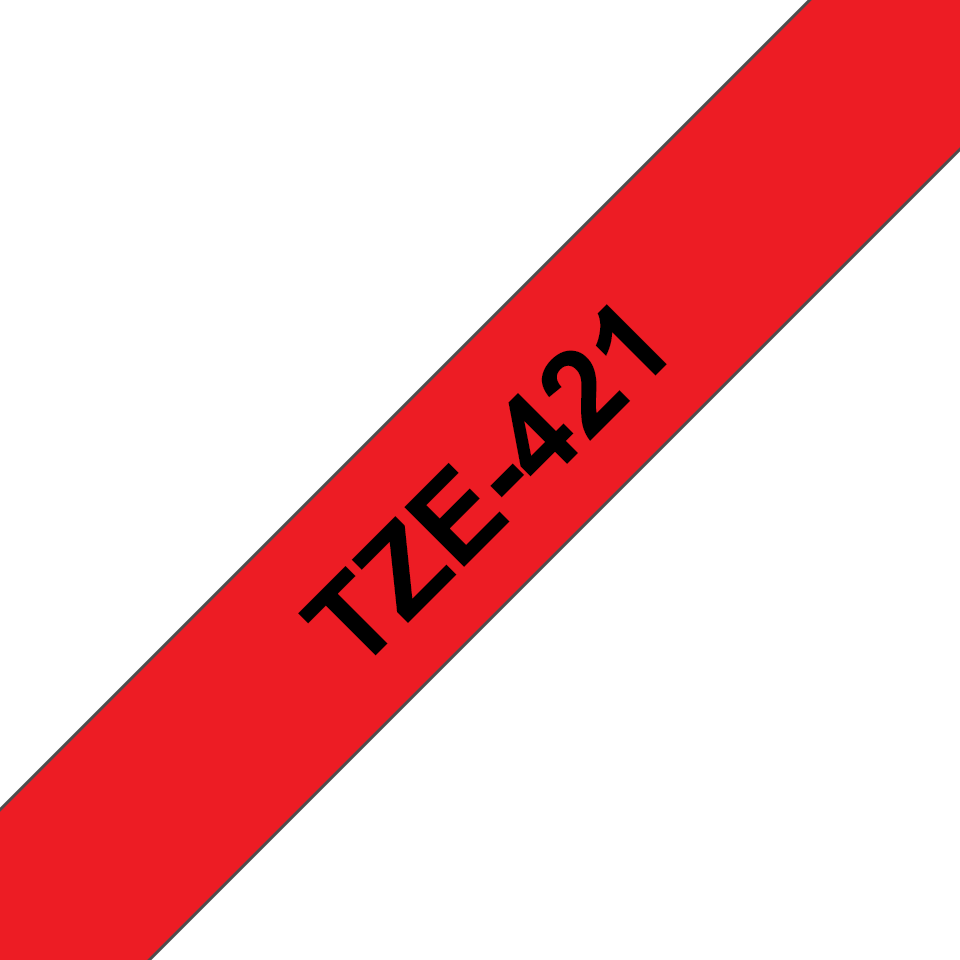 TZE-421 LAMINATED TAPE 9MM 8M BLACK ON RED