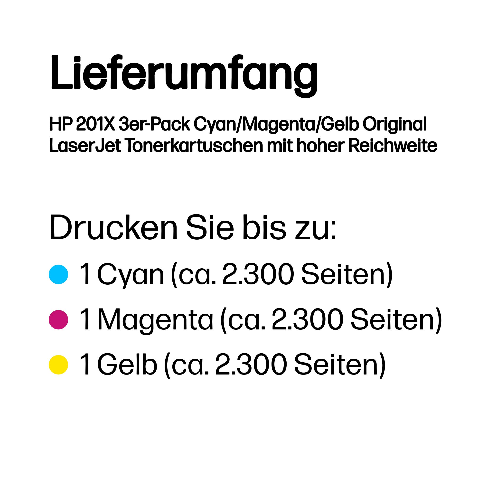 HP 201X 3x Dreifarbig LaserJet Tonerpatrone