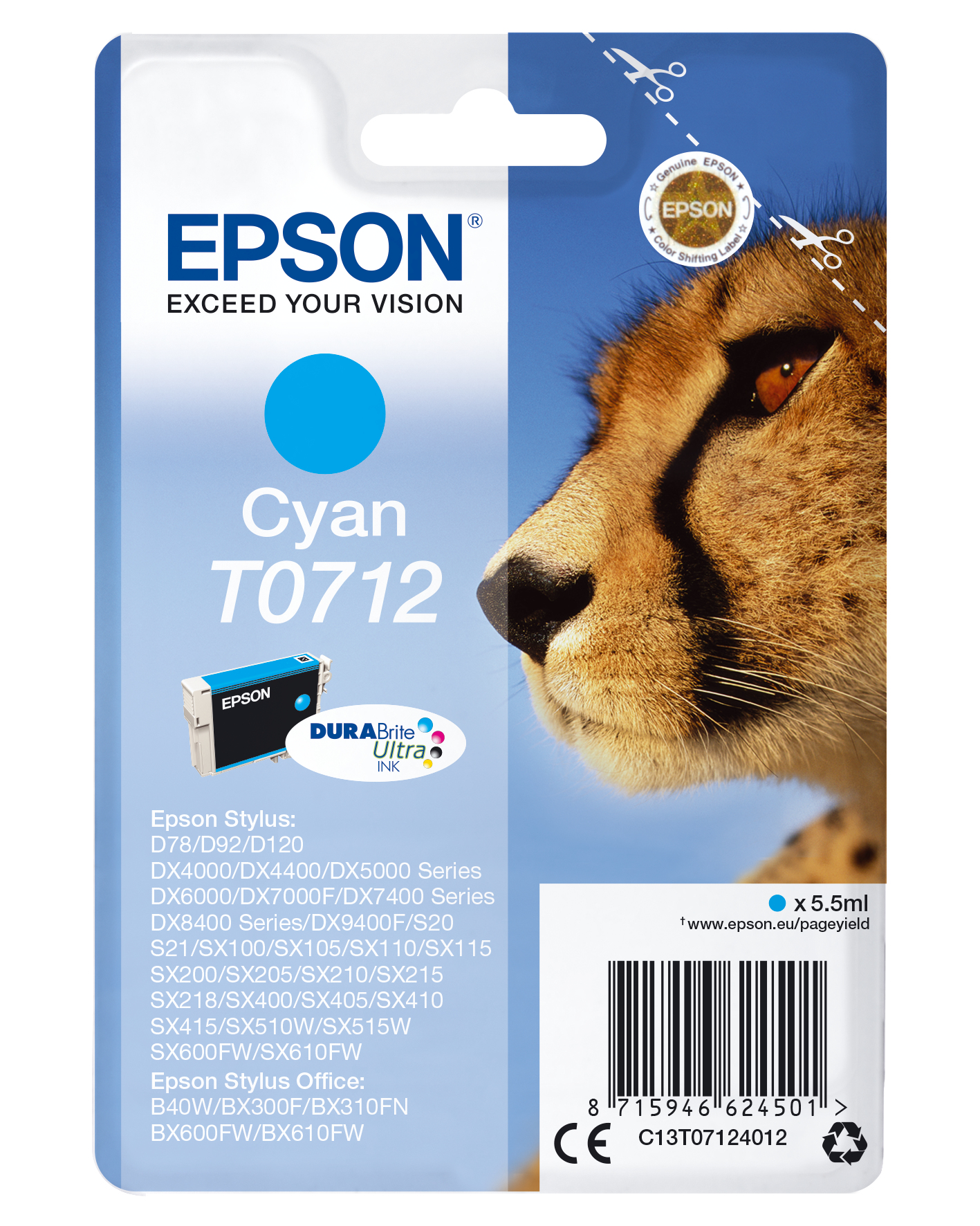 EPSON T0712 (Gepard) cyan Druckerpatrone