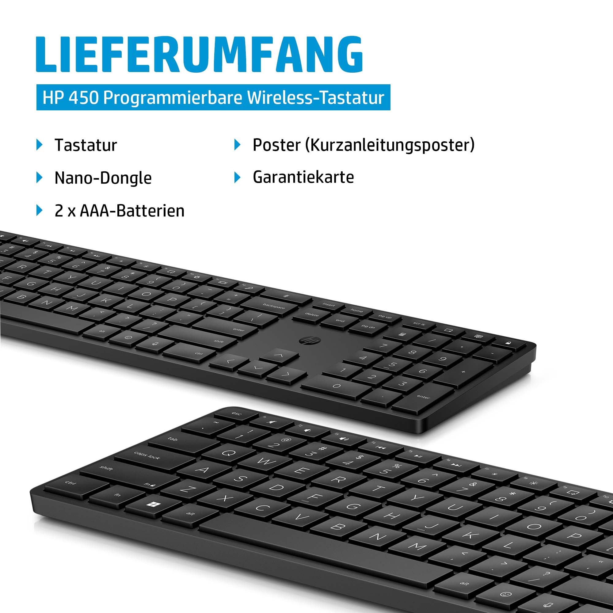 HP 450 Wireless BLK Programmable Keyboard GR (P)