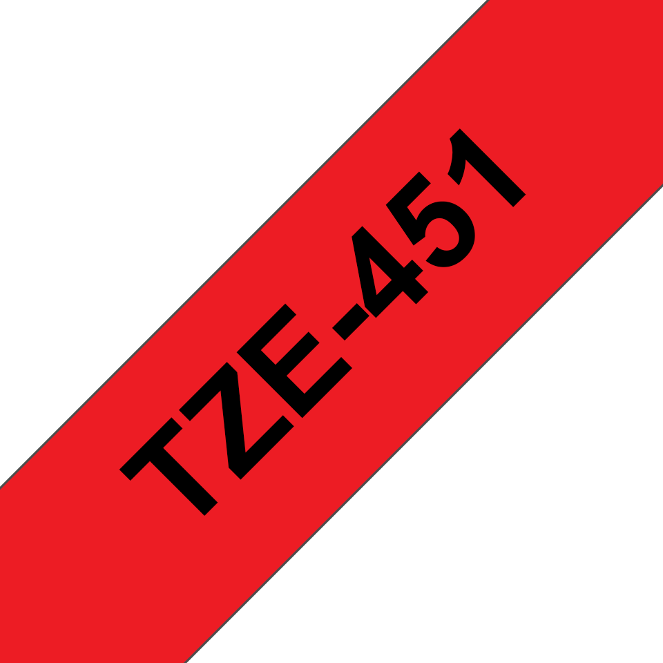 TZE-451 LAMINATED TAPE 24MM 8M BLACK ON RED