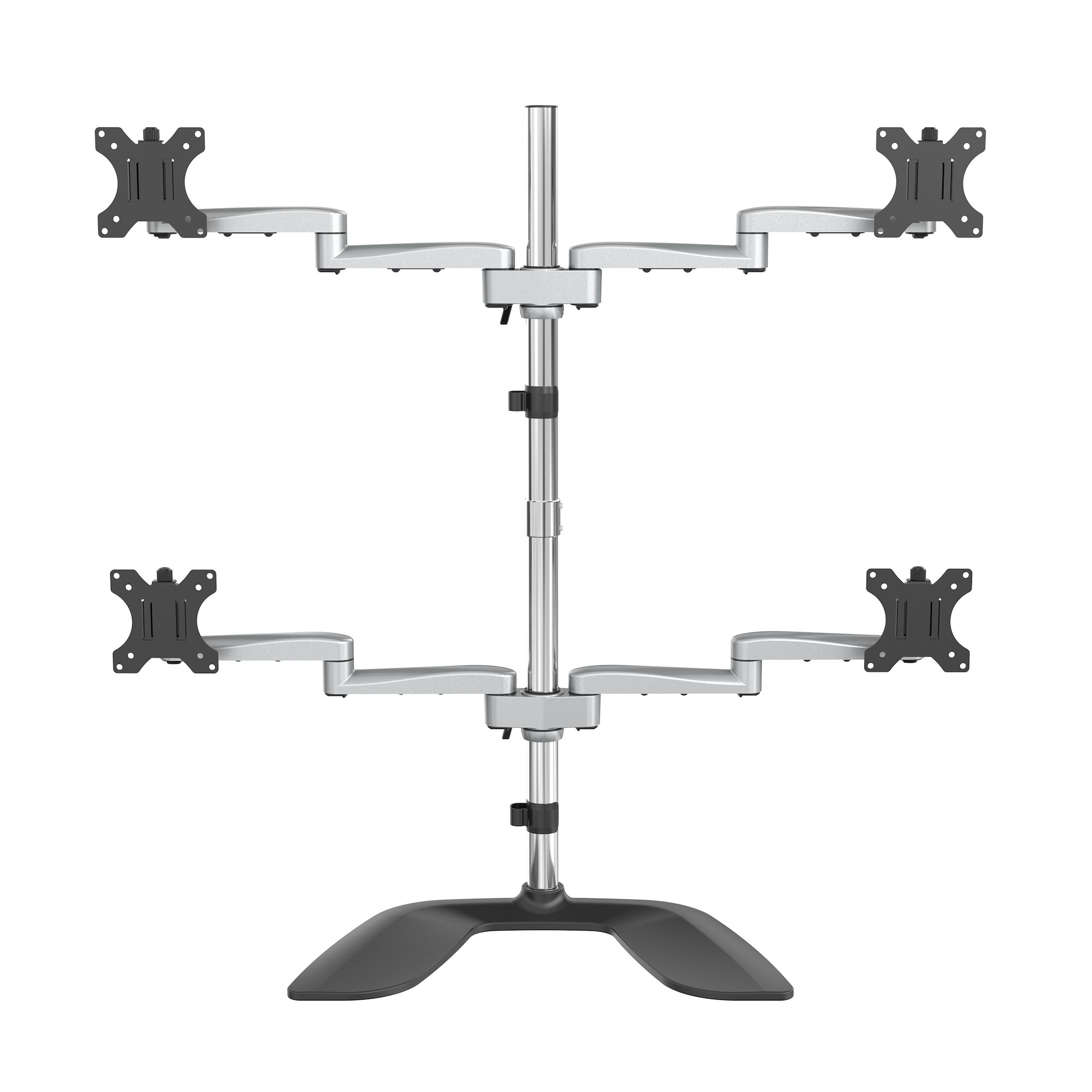 STARTECH.COM Monitorhalterung für vier Bildschirme - Standfuss - für bis zu 8128cm 32Zoll VESA-Monitore - beweglich - Stahl & Alum