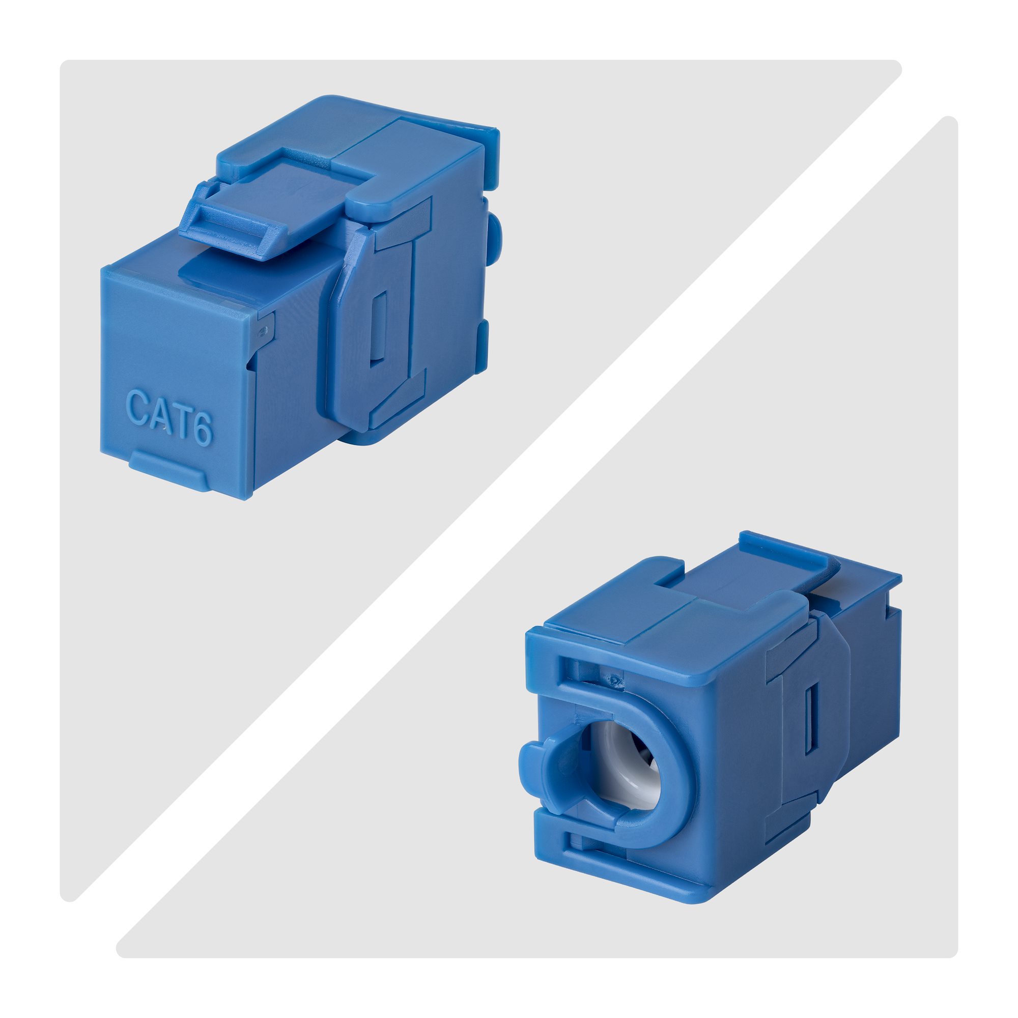 CAT6 KEYSTONE JACK 24-PACK 24-PACK180-DEGREE TOOLLESS BLUE