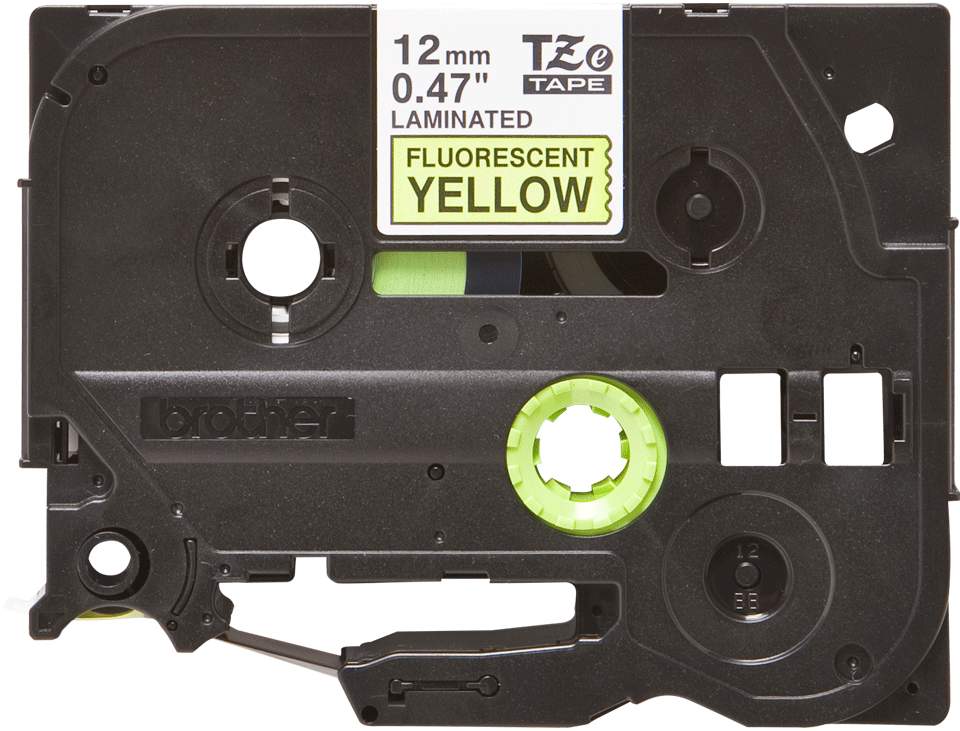 TZE-C31 LAMINATED TAPE 12MM 8M BLACK ON SIGNAL YELLOW