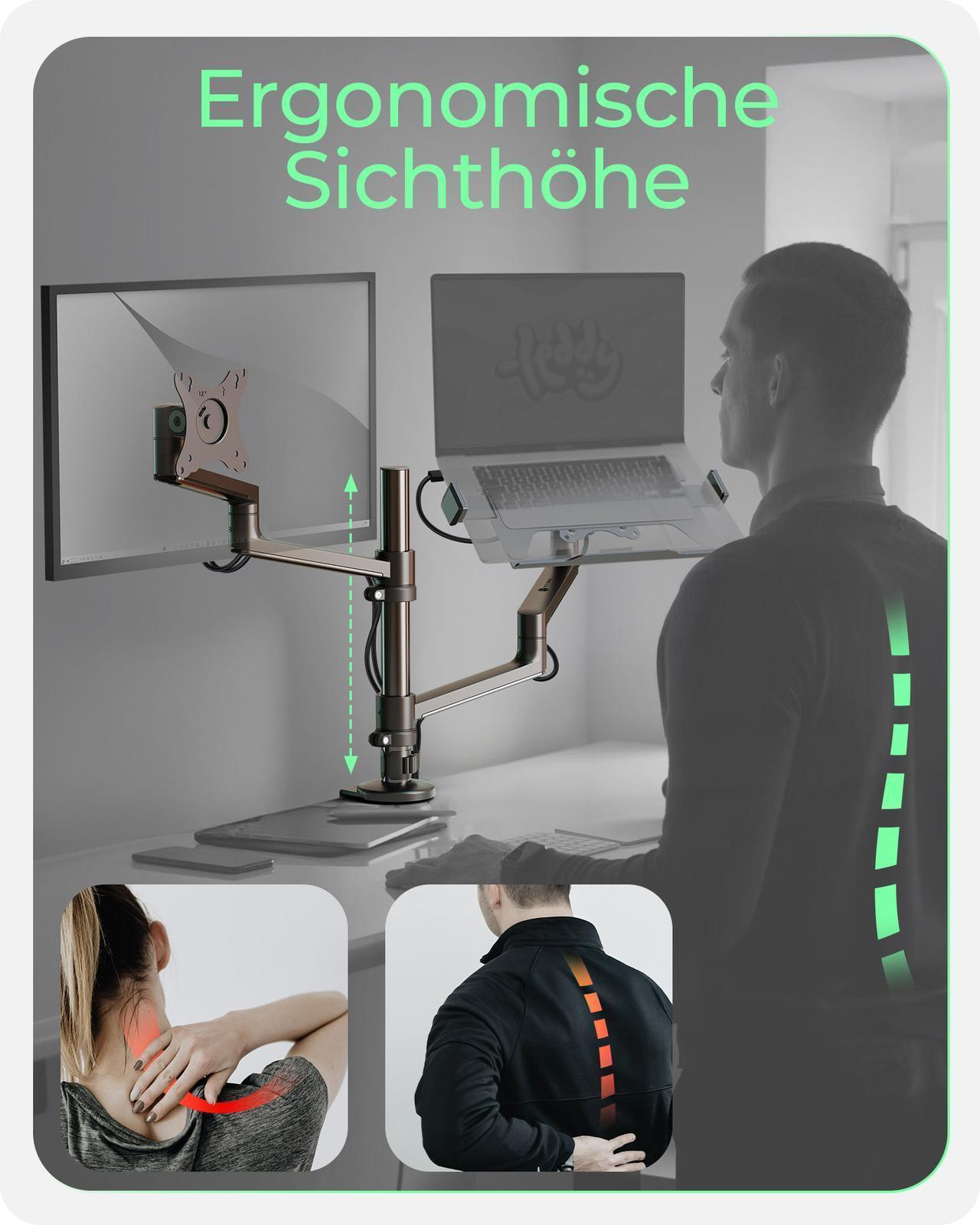 Monitorständer IcyBox 1 Monitor bis zu 32/8kg Tischmontage