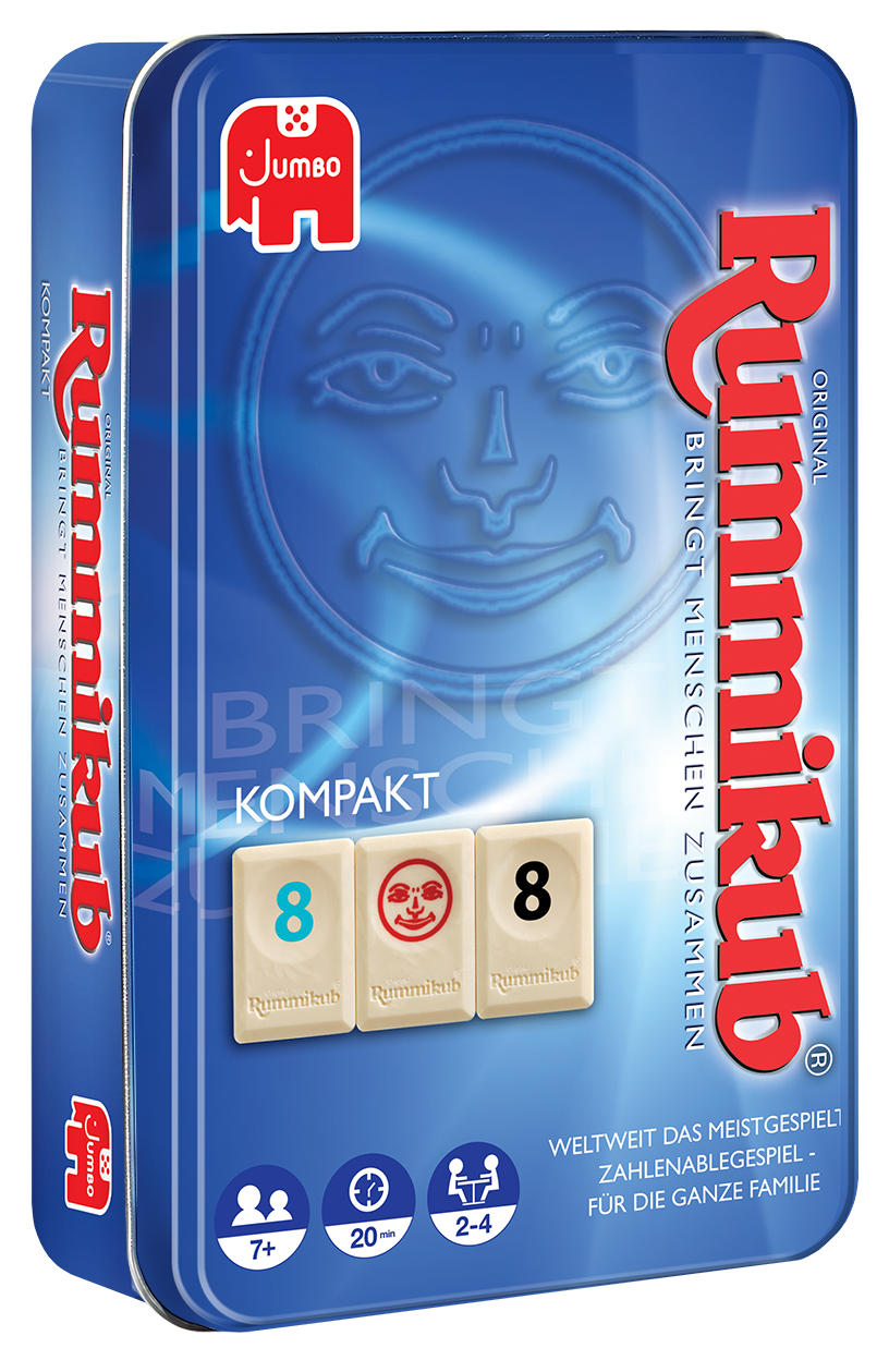 Jumbo Rummikub in Metalldose Geschicklichkeitsspiel, 1 St.