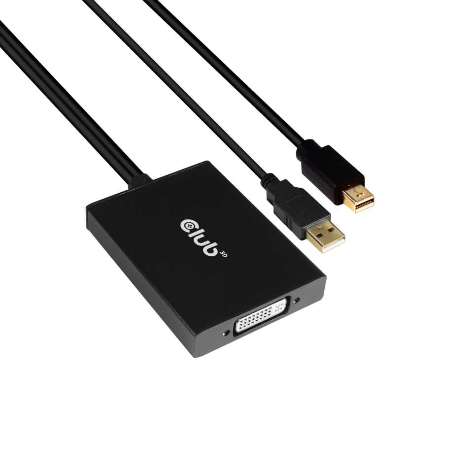 Club3D Adapter MiniDisplayport > DVI-D (Active Dual) St/Bu retail